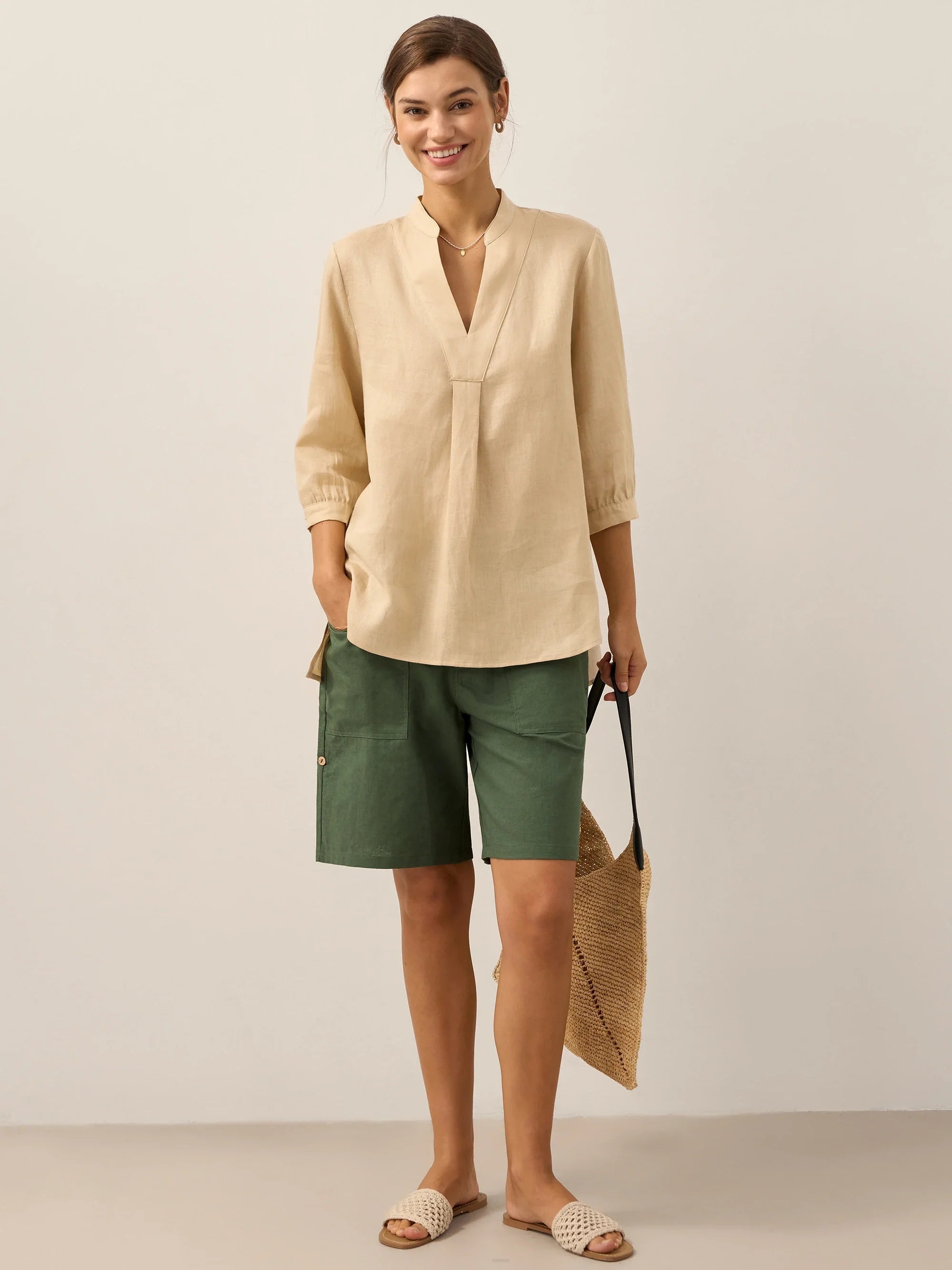 100% Linen Dress Shirt JOANNA DestGlow