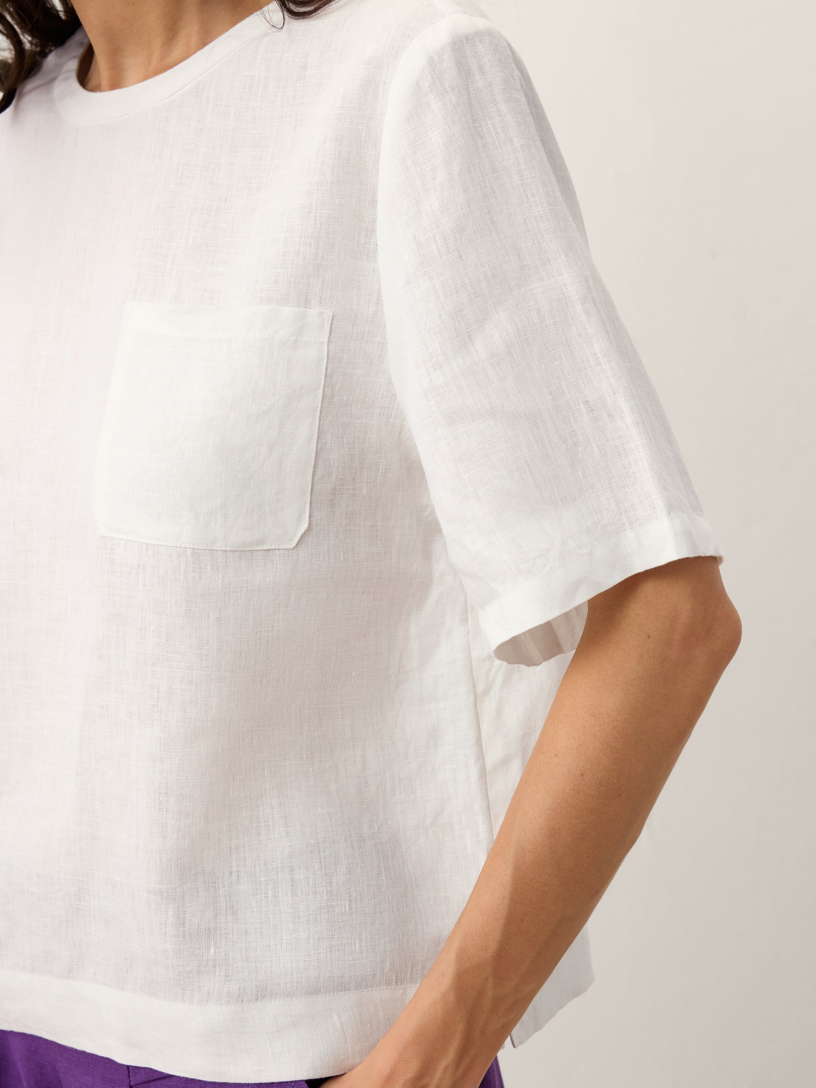 100% Linen Drop Shoulder Boxy Top REGINA DestGlow