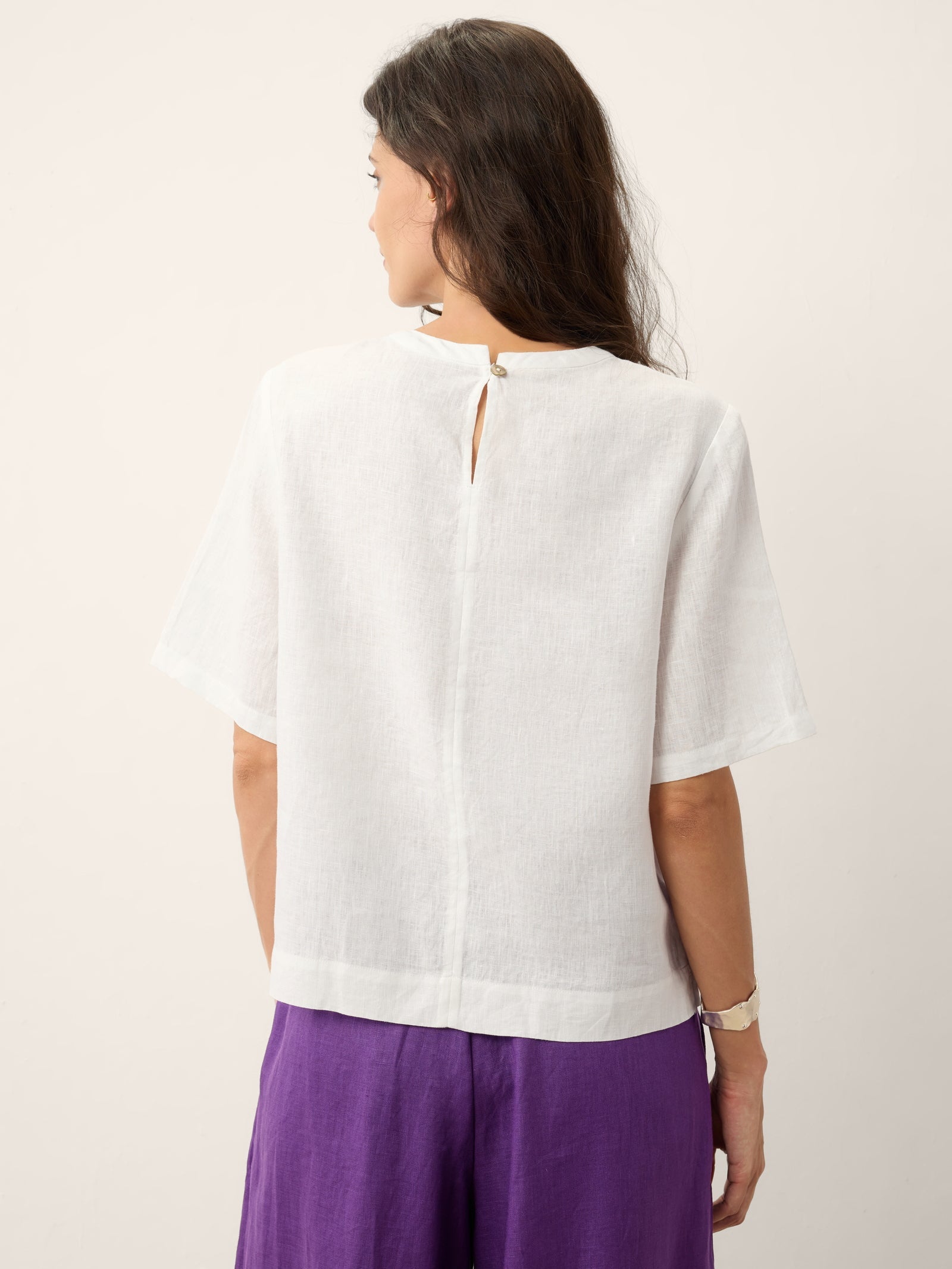 100% Linen Drop Shoulder Boxy Top REGINA DestGlow