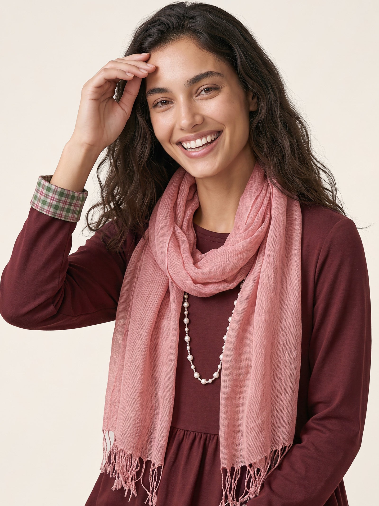 100% Linen Lightweight Solid Color Scarf BIANCA