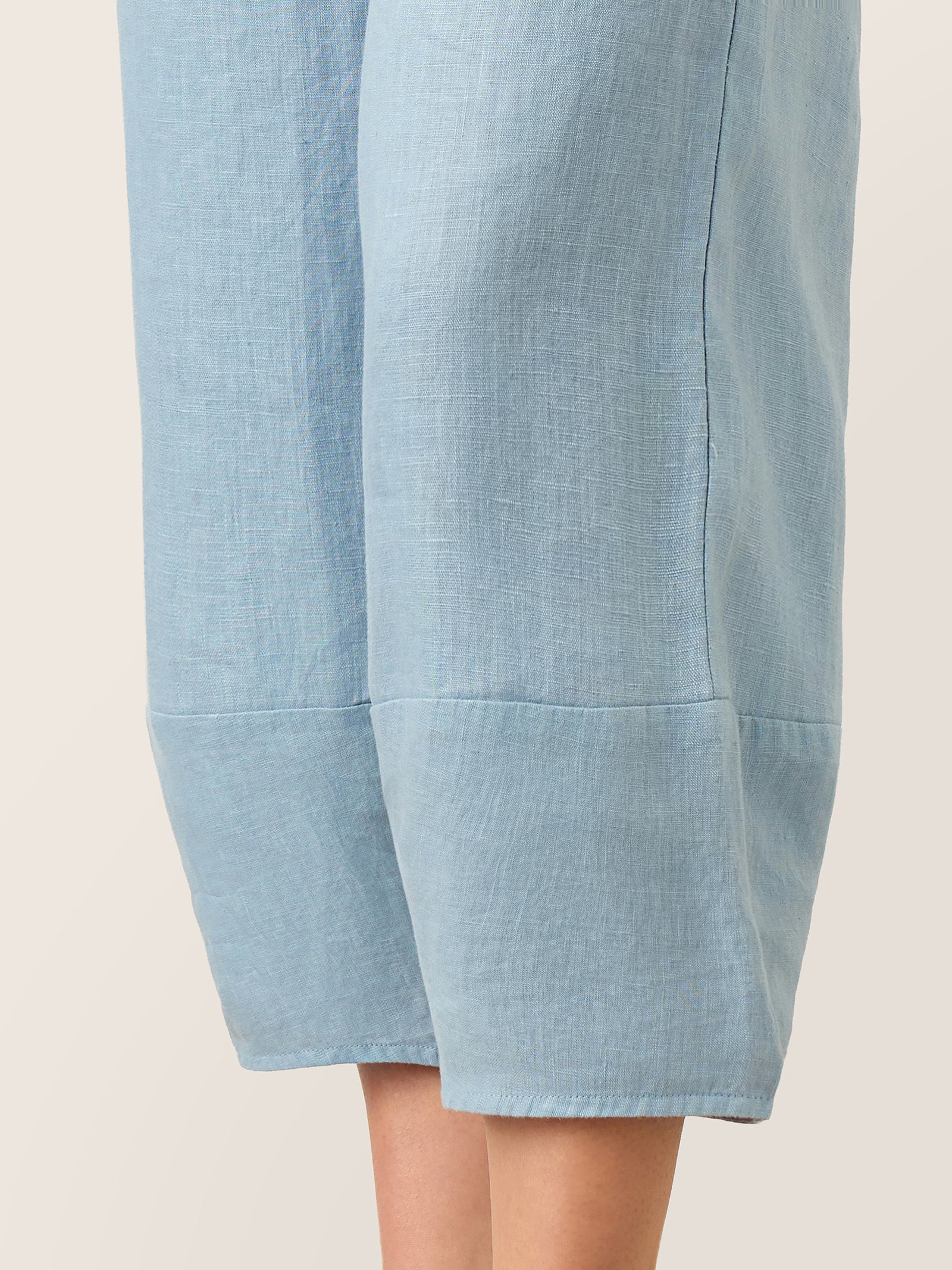 100% Linen Tapered Cropped Pull-On Trousers LORETTA DestGlow