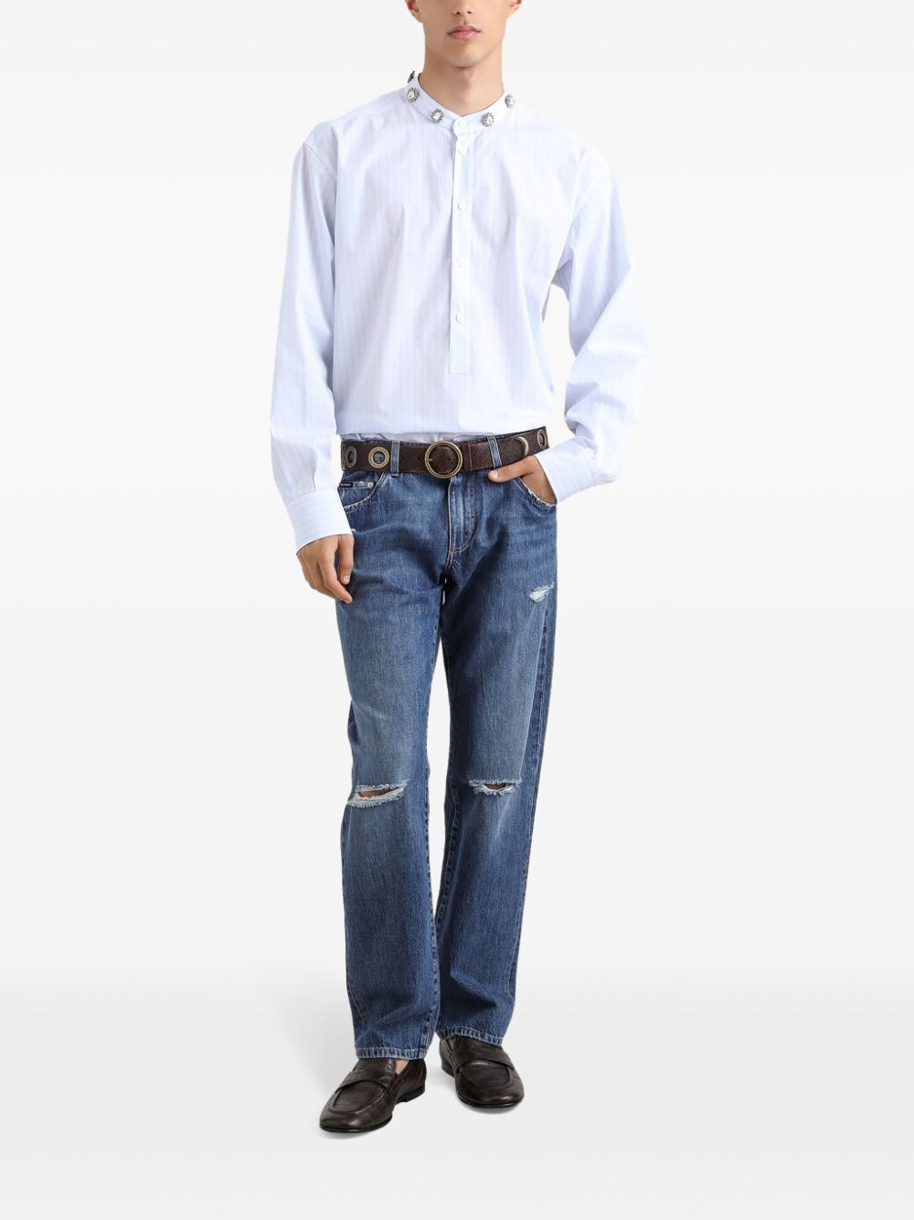 Dolce & Gabbana Men Classic Cotton Jeans With Tag With Abrasions DestGlow