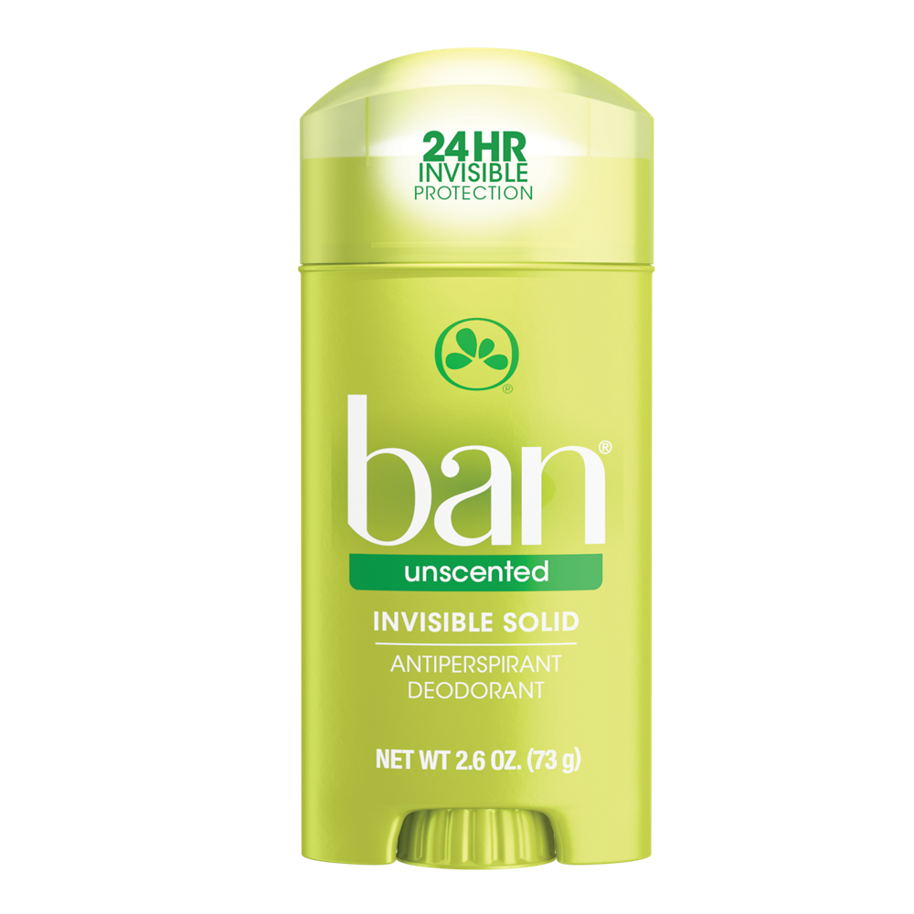 Ban Invisible Solid Antiperspirant Deodorant – Unscented (2.6 oz) by Pasteur Pharmacy