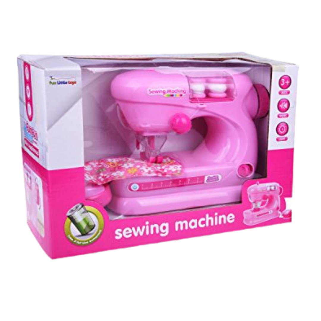 Electric Toy Sewing Machine with Light & Sound for Kids (Pink) DestGlow