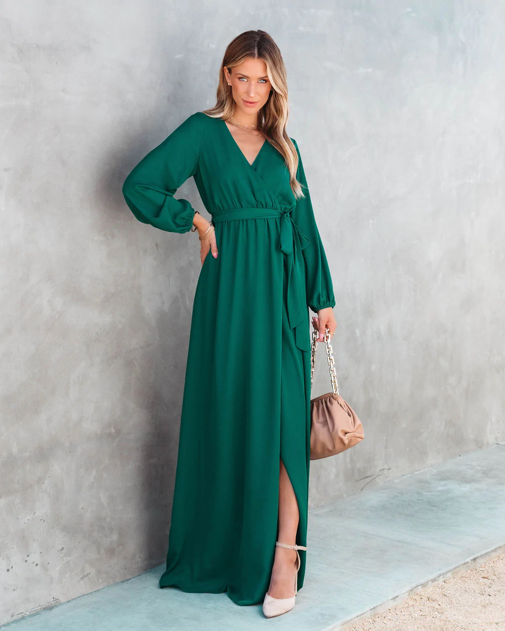 Women Summer Vacation New V Neck Long Sleeve Dress by Ragazza