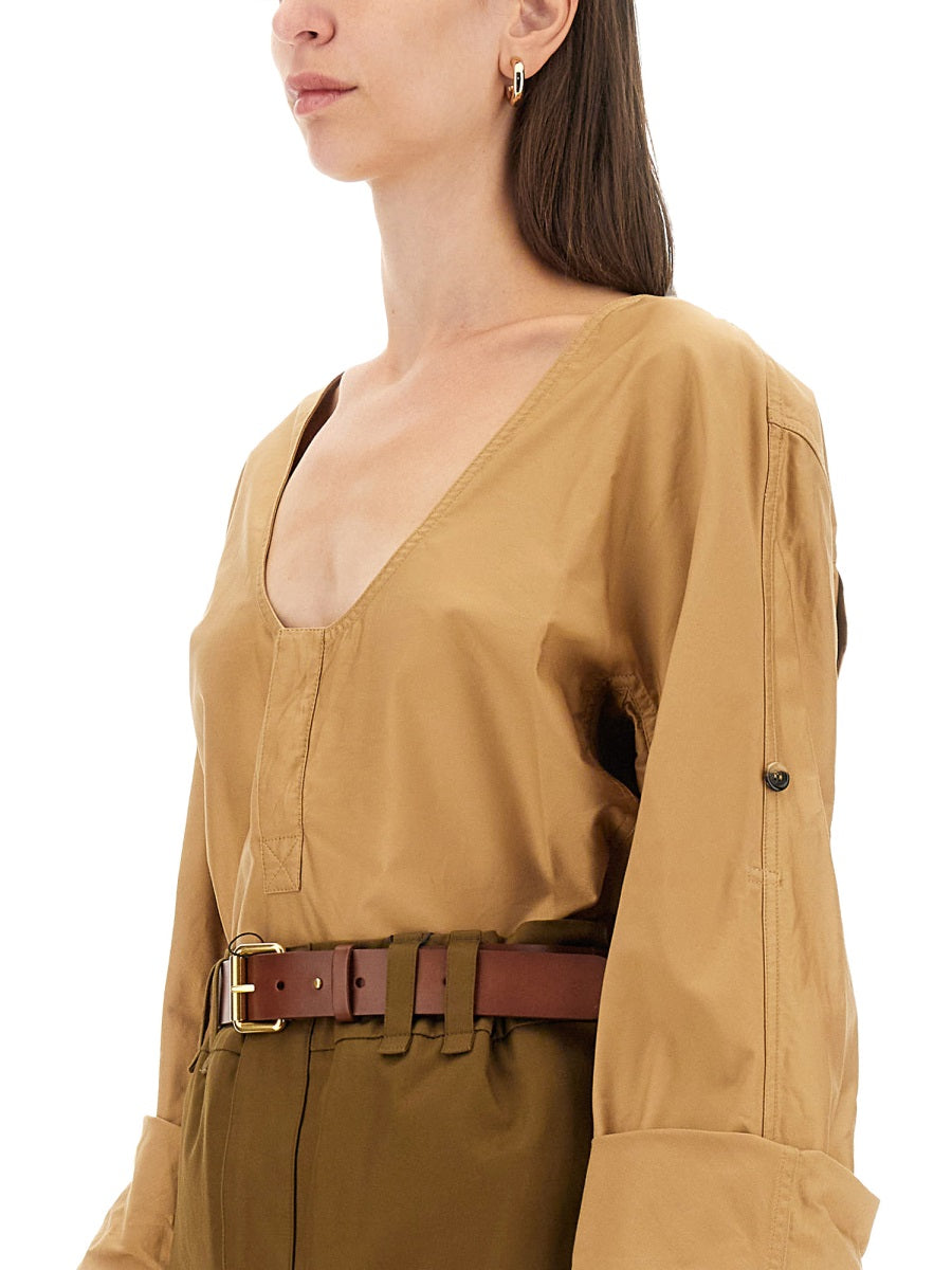 Saint Laurent Women Blusa Henley DestGlow