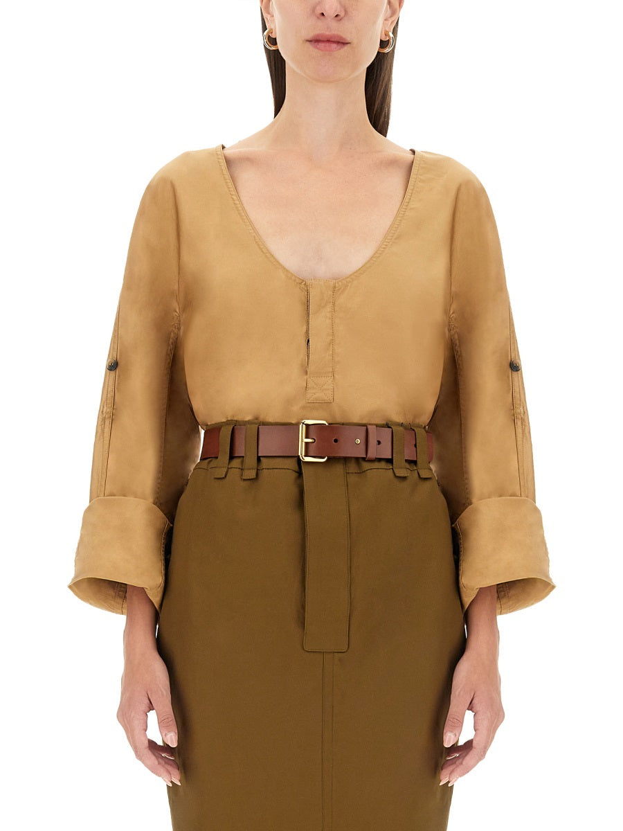 Saint Laurent Women Blusa Henley DestGlow