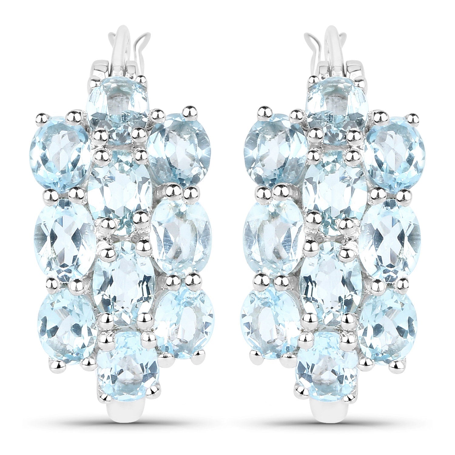 9.88 Carat Genuine Blue Topaz .925 Sterling Silver 3 Piece Jewelry Set (Ring, Earrings, and Pendant w/ Chain) by Bids.com