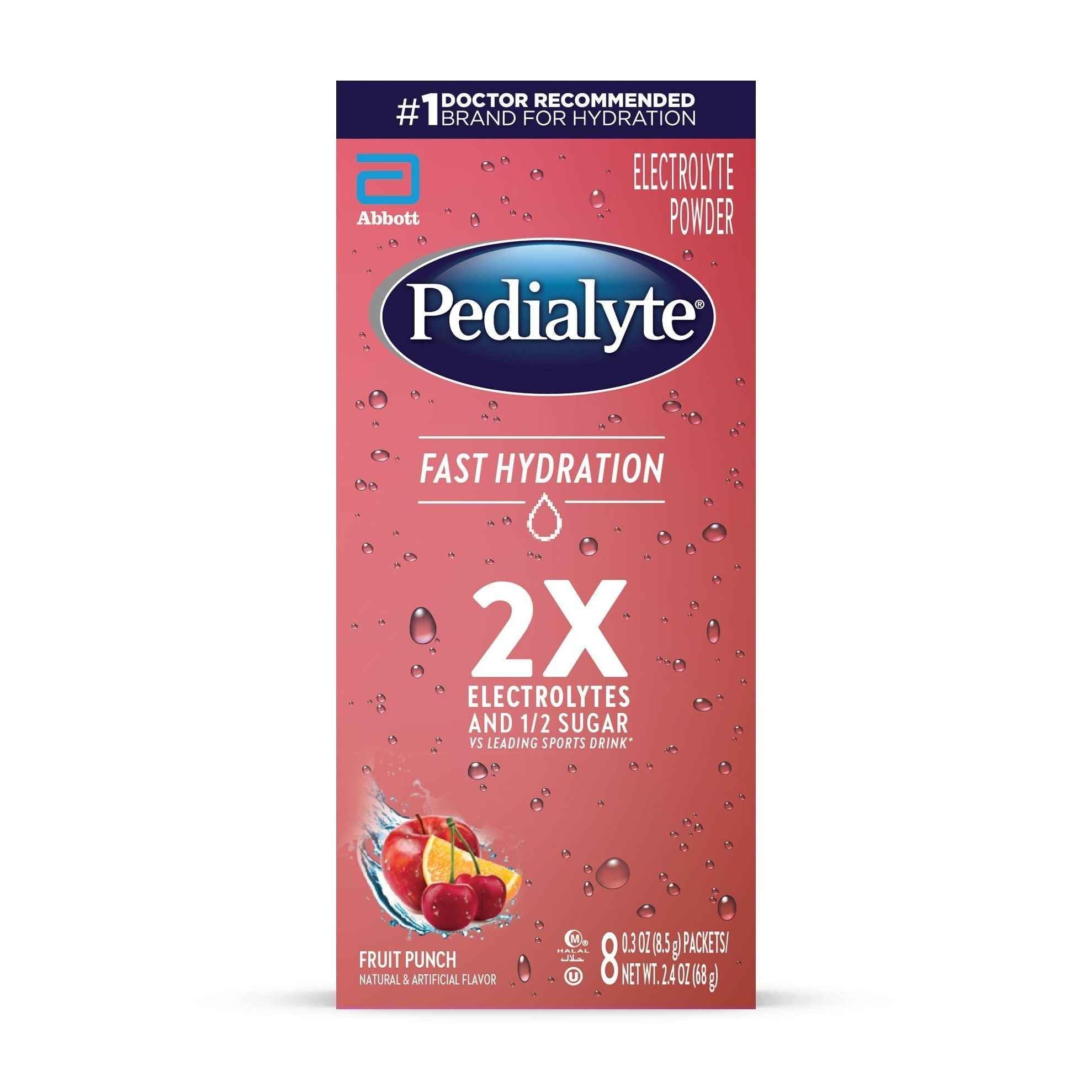Pedialyte® Electrolyte Powder Packs – Fruit Punch Flavor