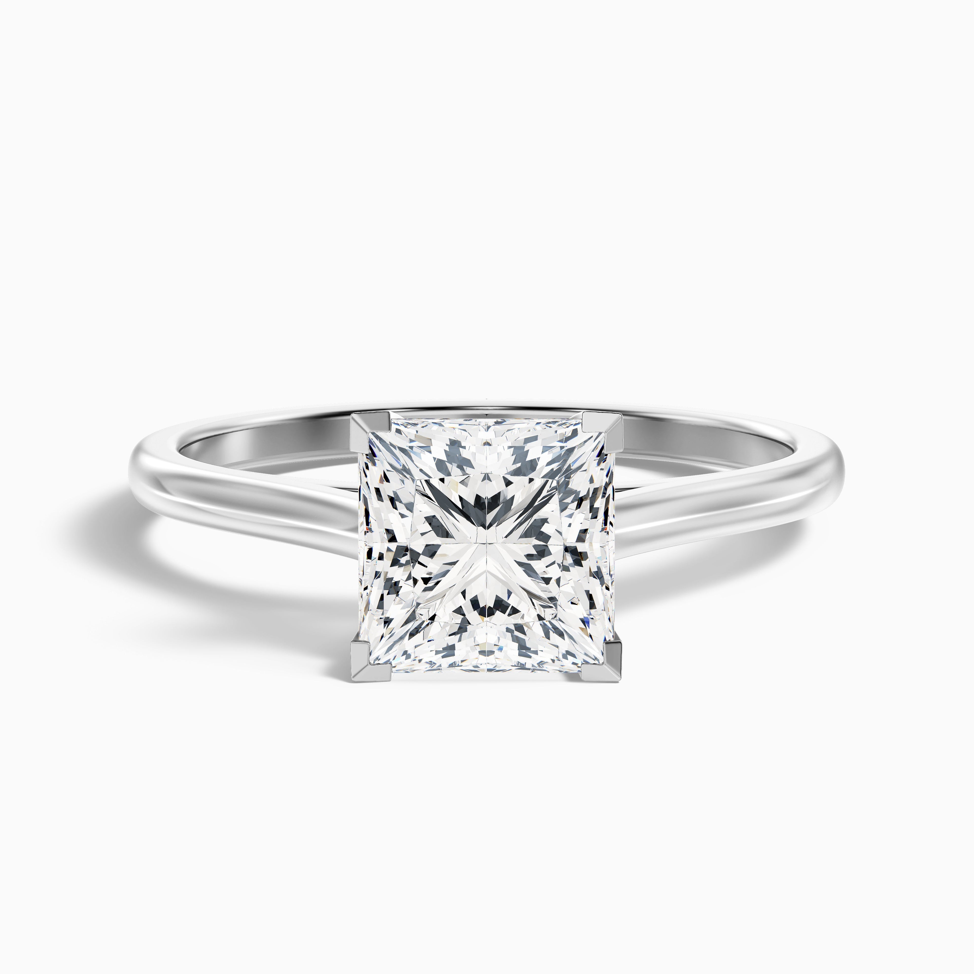 Frey 1 Carat Princess Cut Solitaire Lab Grown Diamond Ring in 14k Rose Gold DestGlow