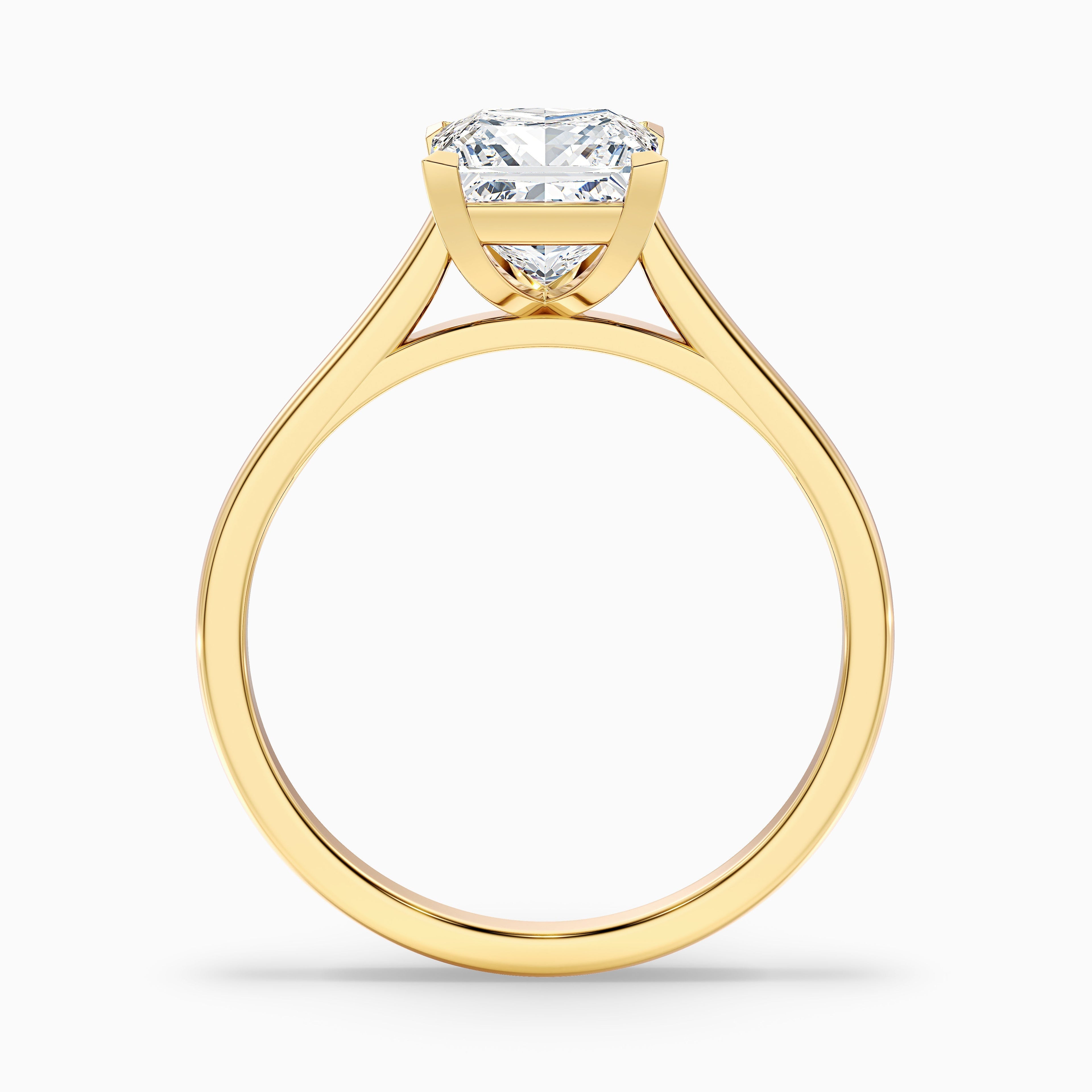 Frey 4.5 Carat Princess Cut Solitaire Lab Grown Diamond Ring in 18k Yellow Gold