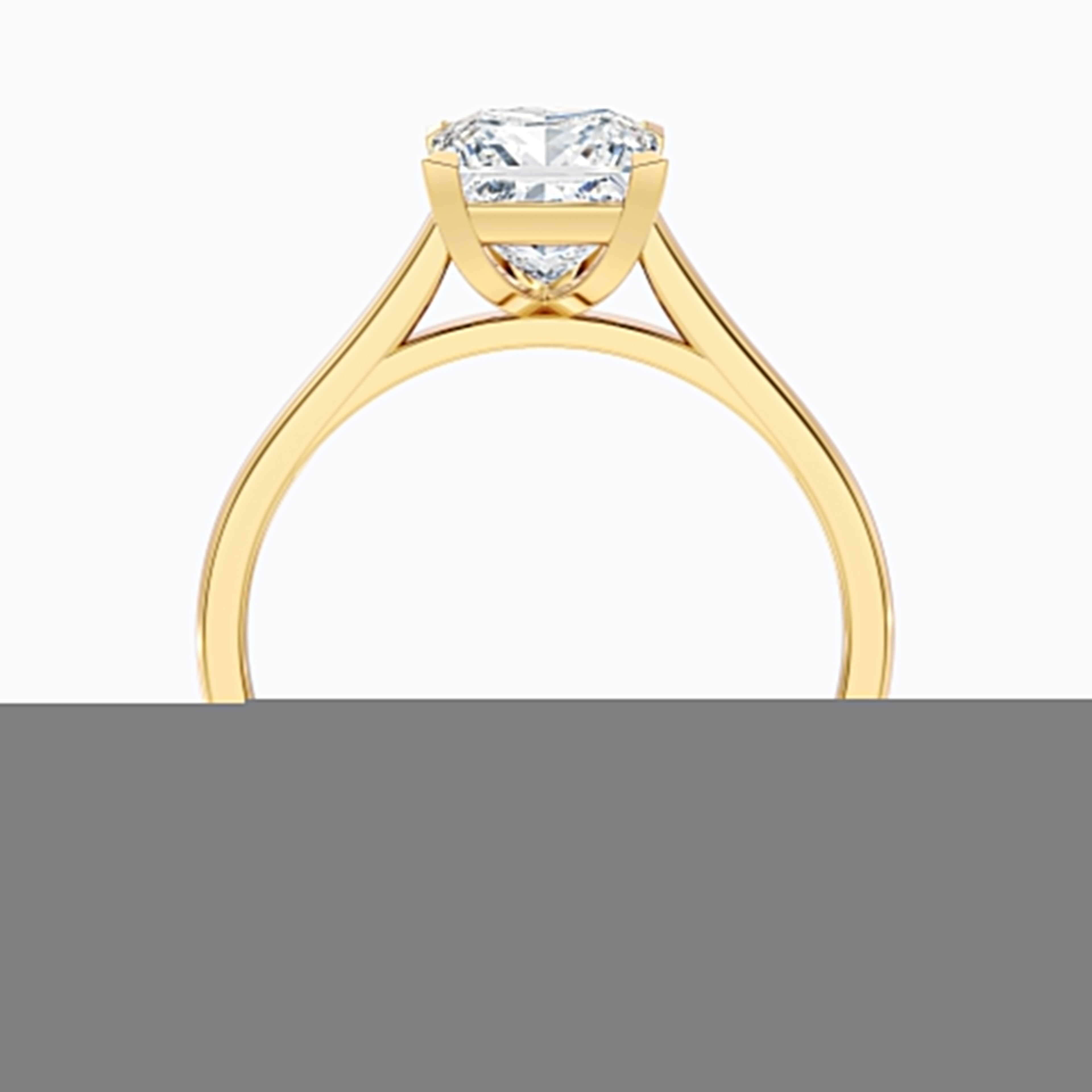 Frey 3.5 Carat Princess Cut Solitaire Lab Grown Diamond Ring in 10k Yellow Gold