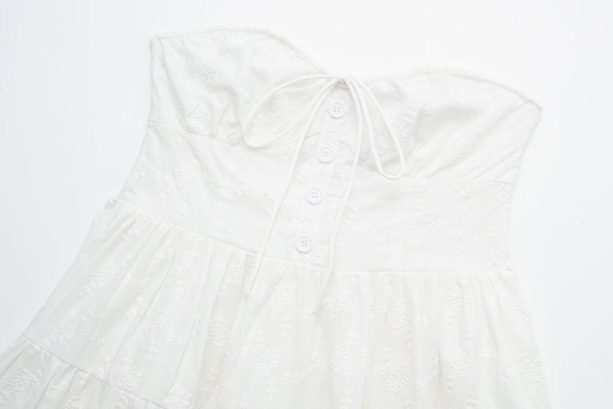 Pure Dignified White Dress Summer Lady Square Collar Mid Length Dress Women by Ragazza