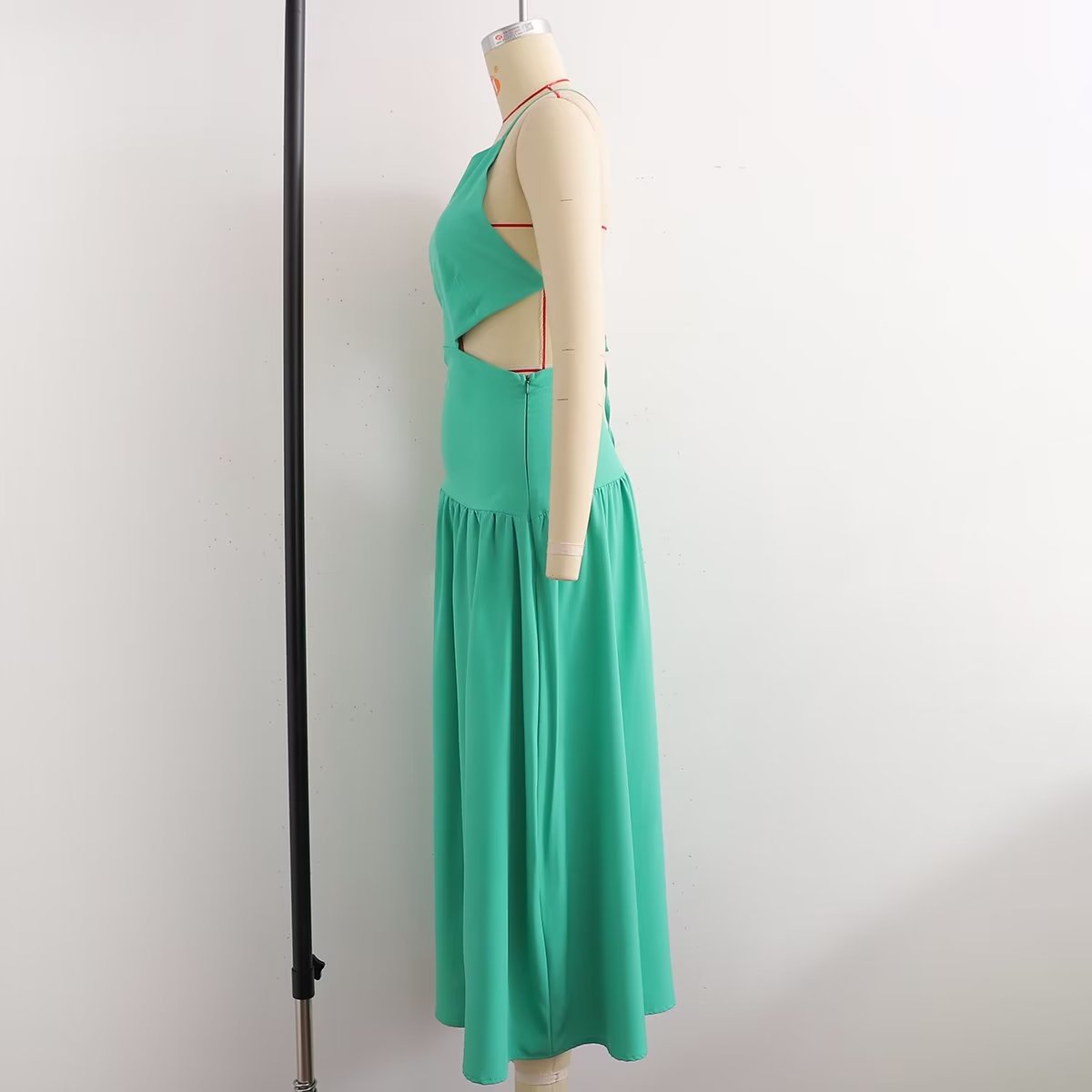 Summer Women Clothing High Waist Cutout out Mid Length Strap Dress Women by Ragazza