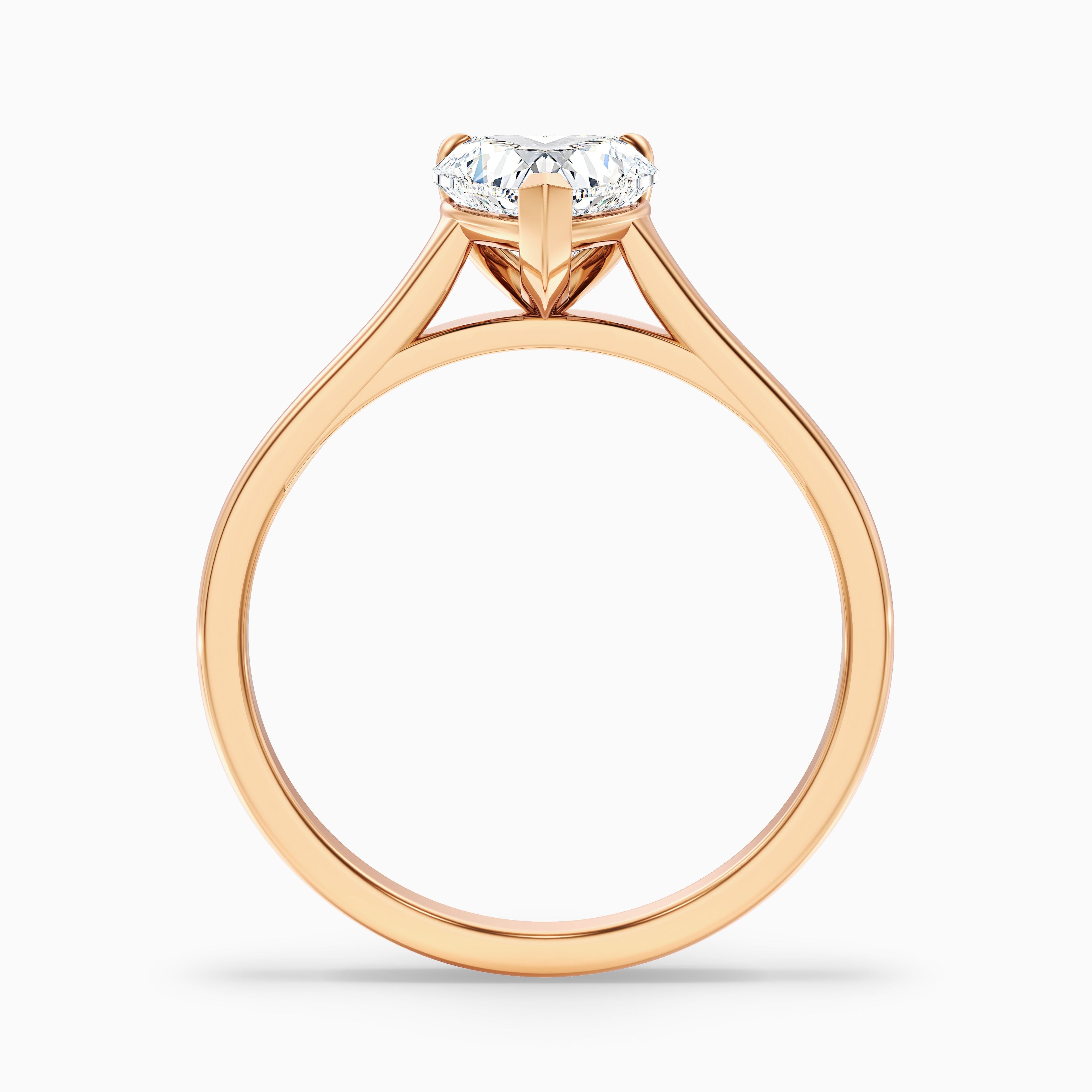 Esha 5 Carat Heart Shaped Solitaire Lab Grown Diamond Ring in 18k Yellow Gold