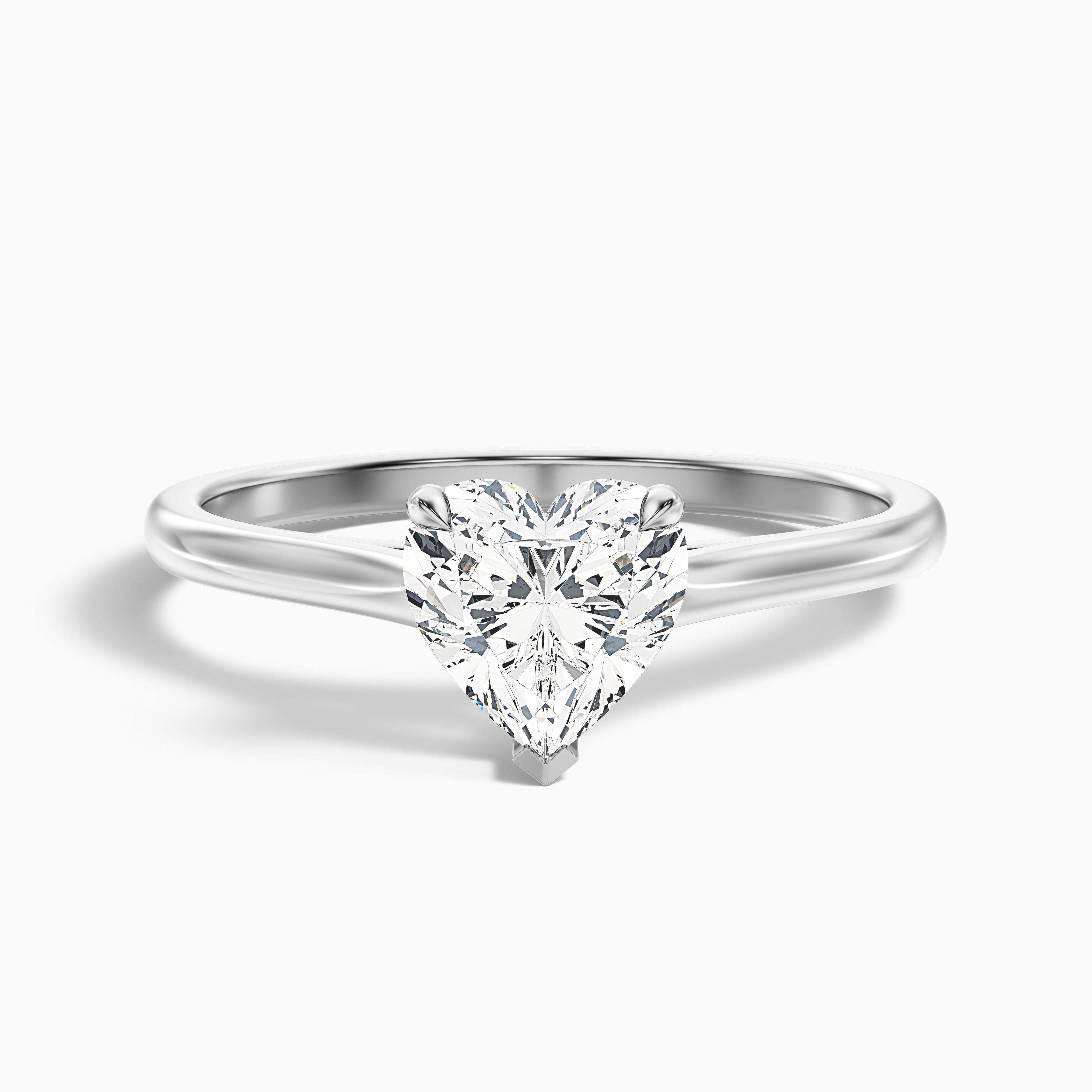 Esha 4.5 Carat Heart Shaped Solitaire Lab Grown Diamond Ring in 18k White Gold