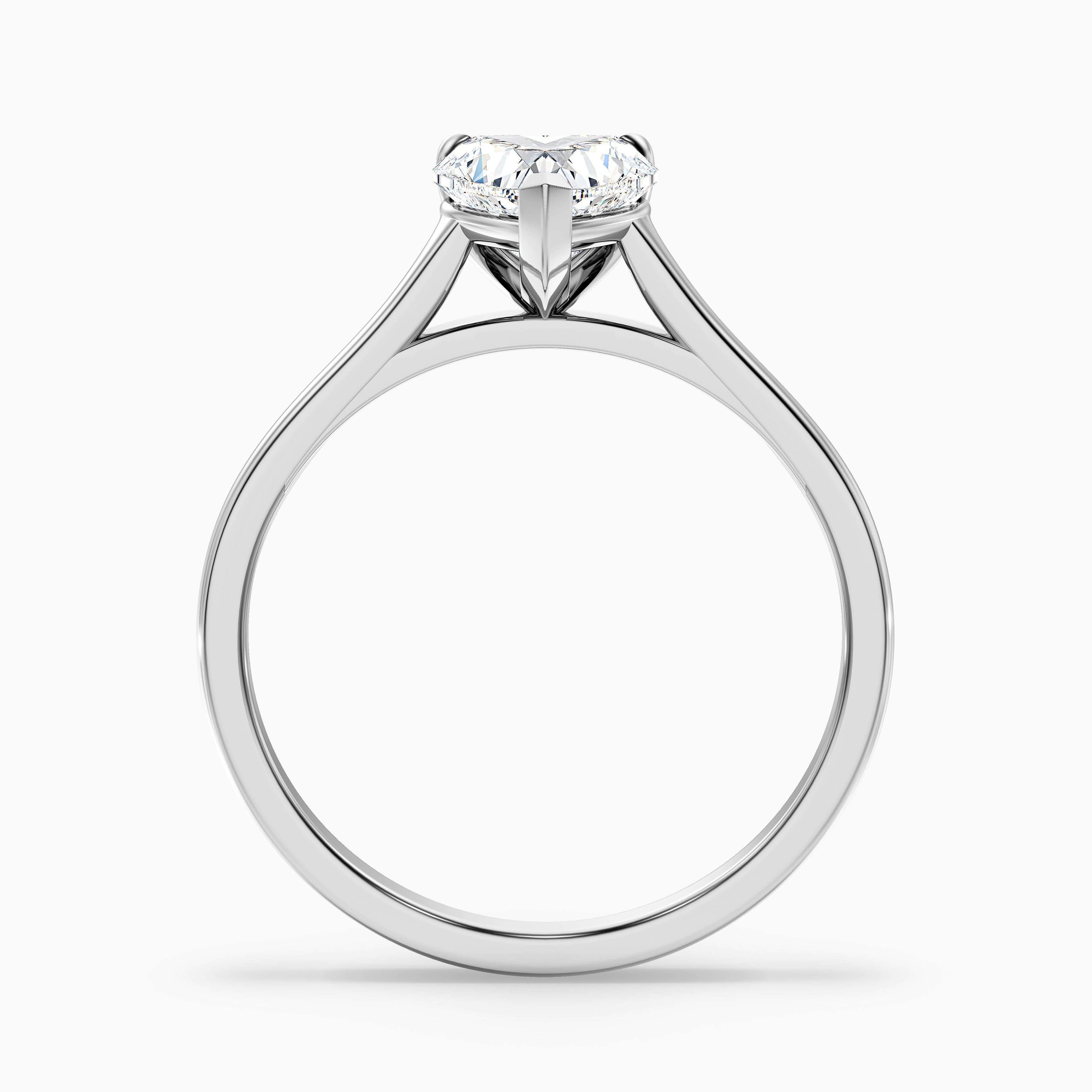 Esha 3 Carat Heart Shaped Solitaire Lab Grown Diamond Ring in 18k White Gold