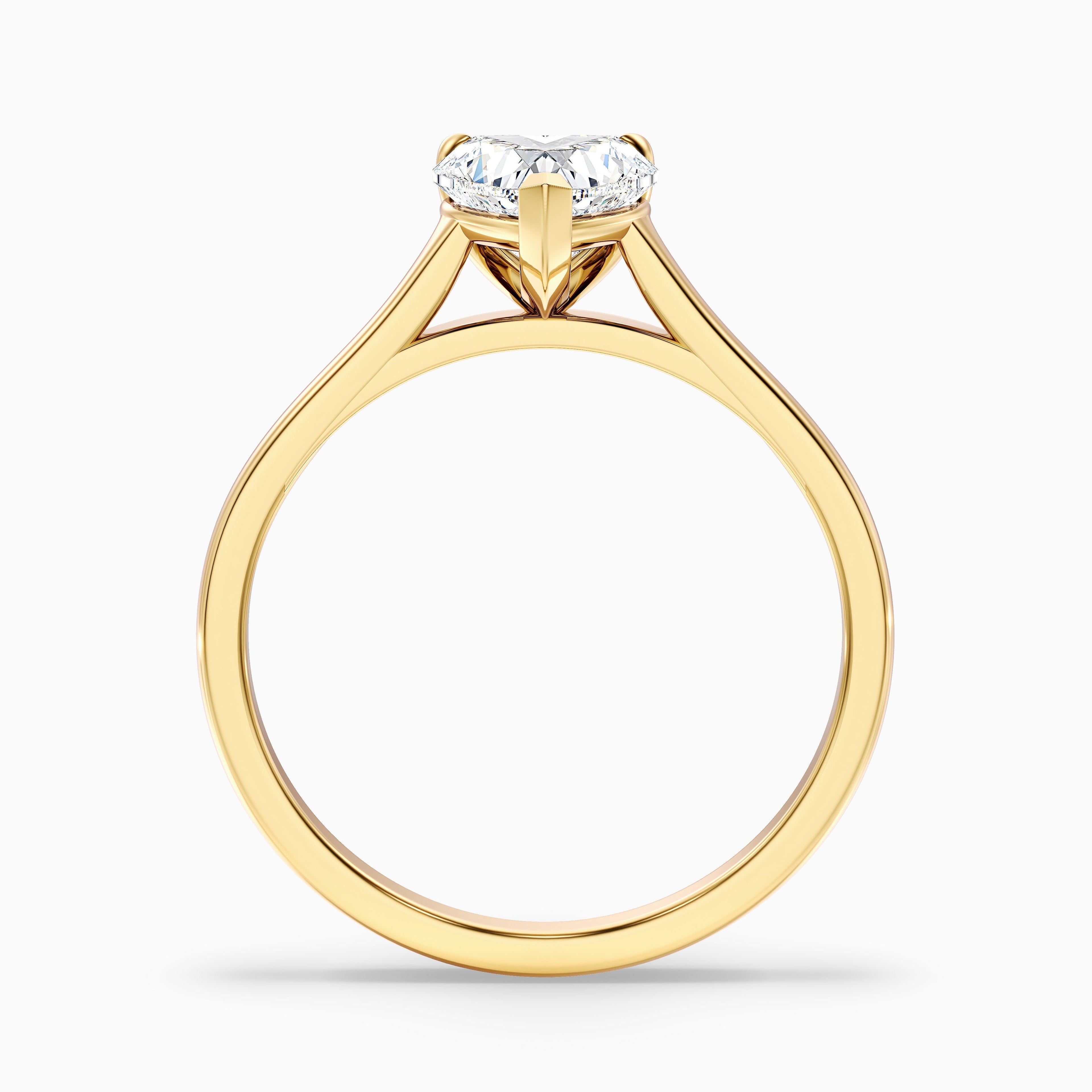 Esha 3.5 Carat Heart Shaped Solitaire Lab Grown Diamond Ring in 18k White Gold DestGlow