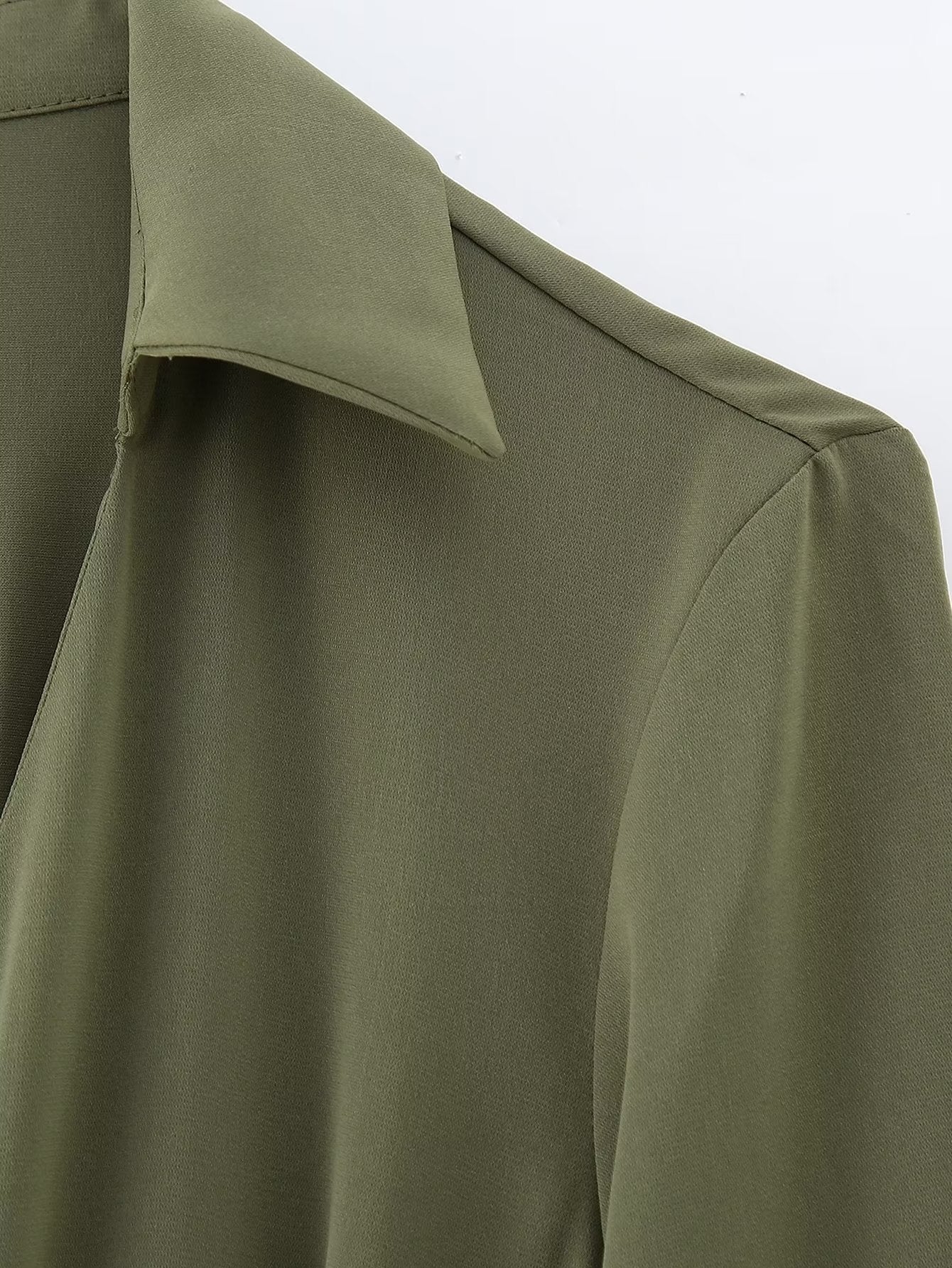 Women Clothing Winter V neck Belt Pleated Dress DestGlow