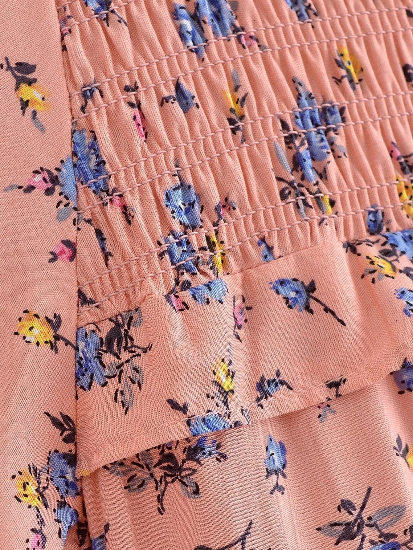 Autumn Women Clothing Printed Lace up Elastic Tiered Dress by Ragazza