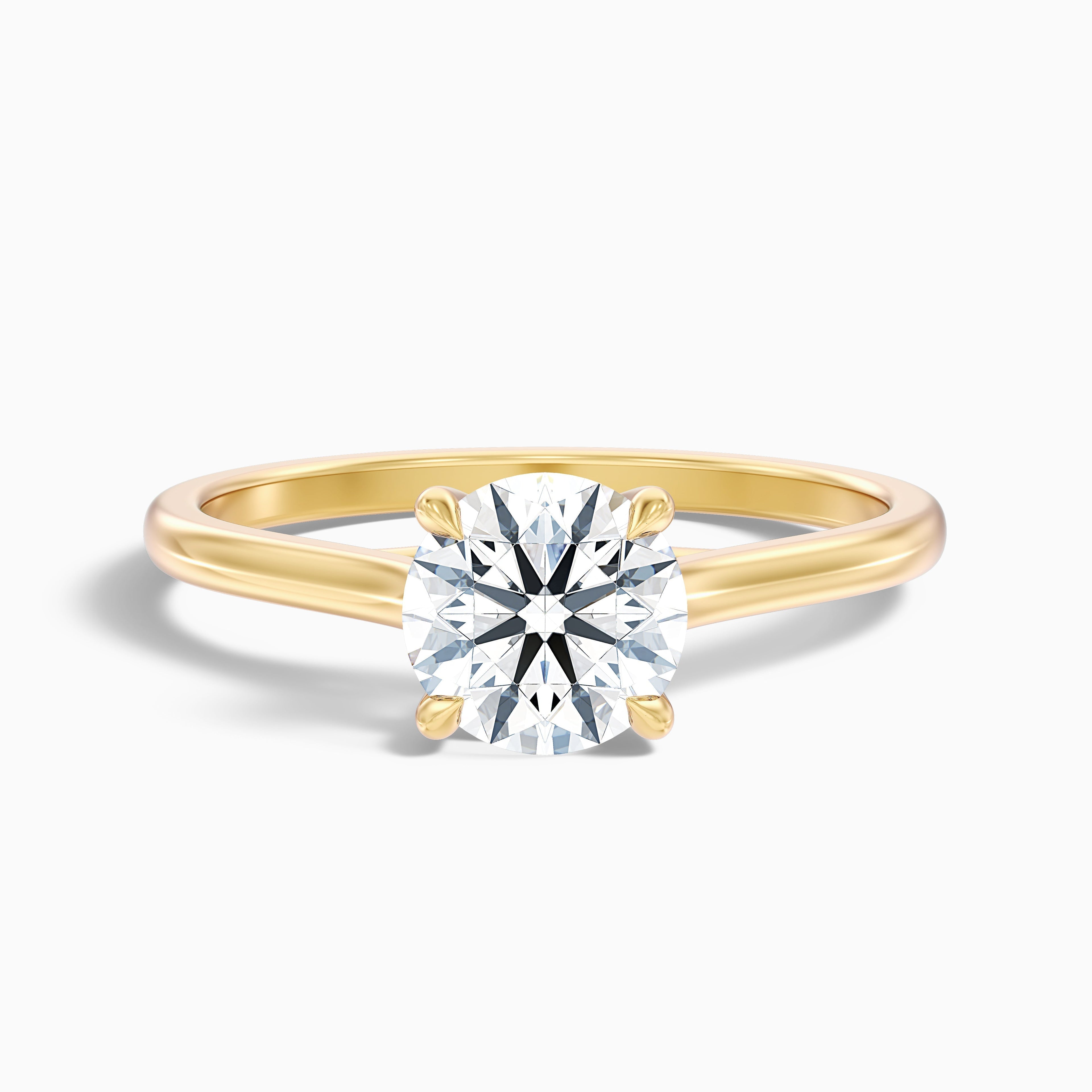 Elena 3 Carat Round Solitaire Lab Grown Diamond Ring in 10k White Gold