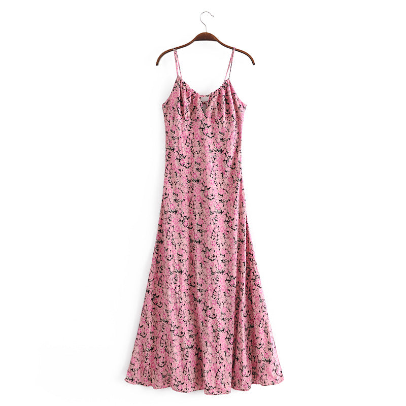 Sexy Niche Design Dress Pink Print Long Dress by Ragazza