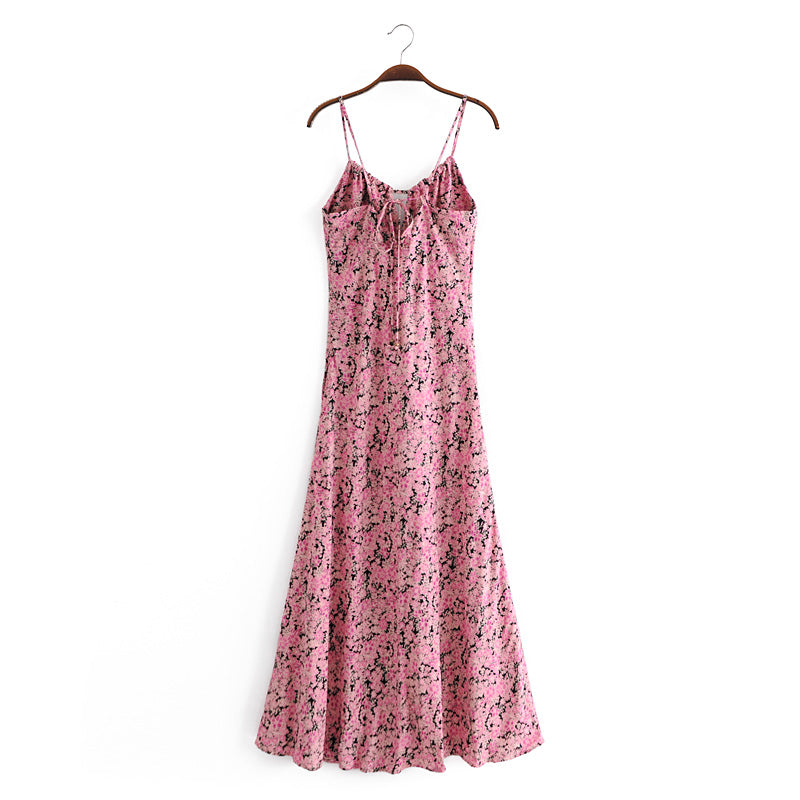 Sexy Niche Design Dress Pink Print Long Dress by Ragazza