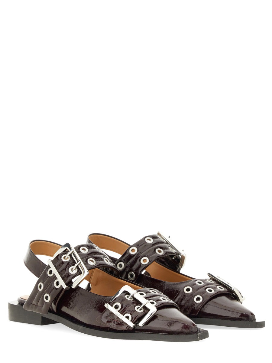 Ganni Women Ballerina Con Fibbia DestGlow