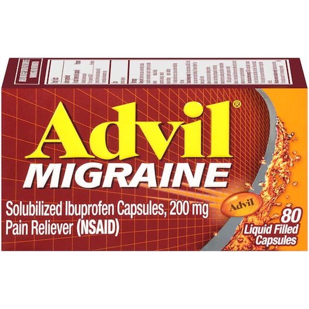 Advil Migraine Pain Reliever 200 Mg Liquid- Filled Capsules 80 Ct by Pasteur Pharmacy