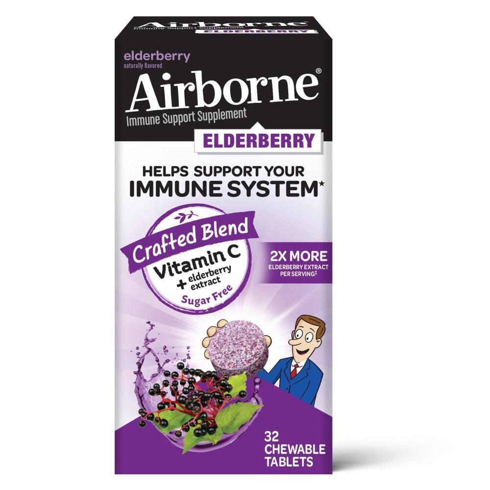 Airborne Vitamin C + Elderberry Immune Support Chewable Tablets by Pasteur Pharmacy