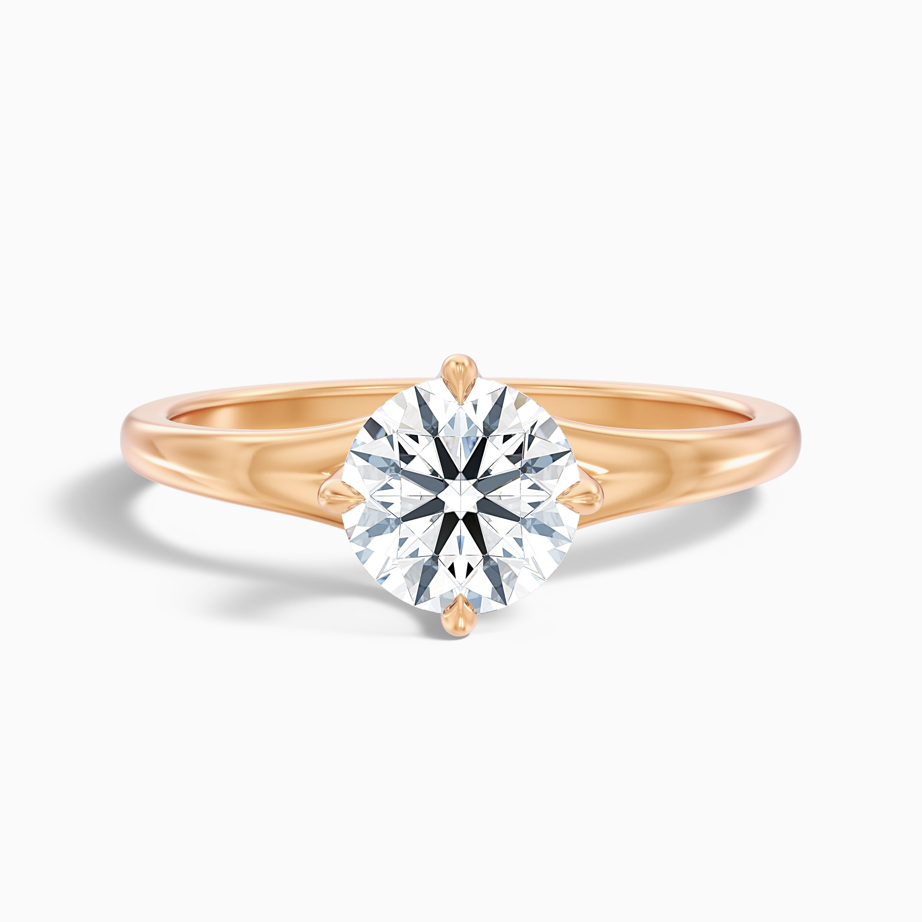 Nelli 2 Carat Round Cut Solitaire Lab Grown Diamond Ring in 18k Yellow Gold DestGlow