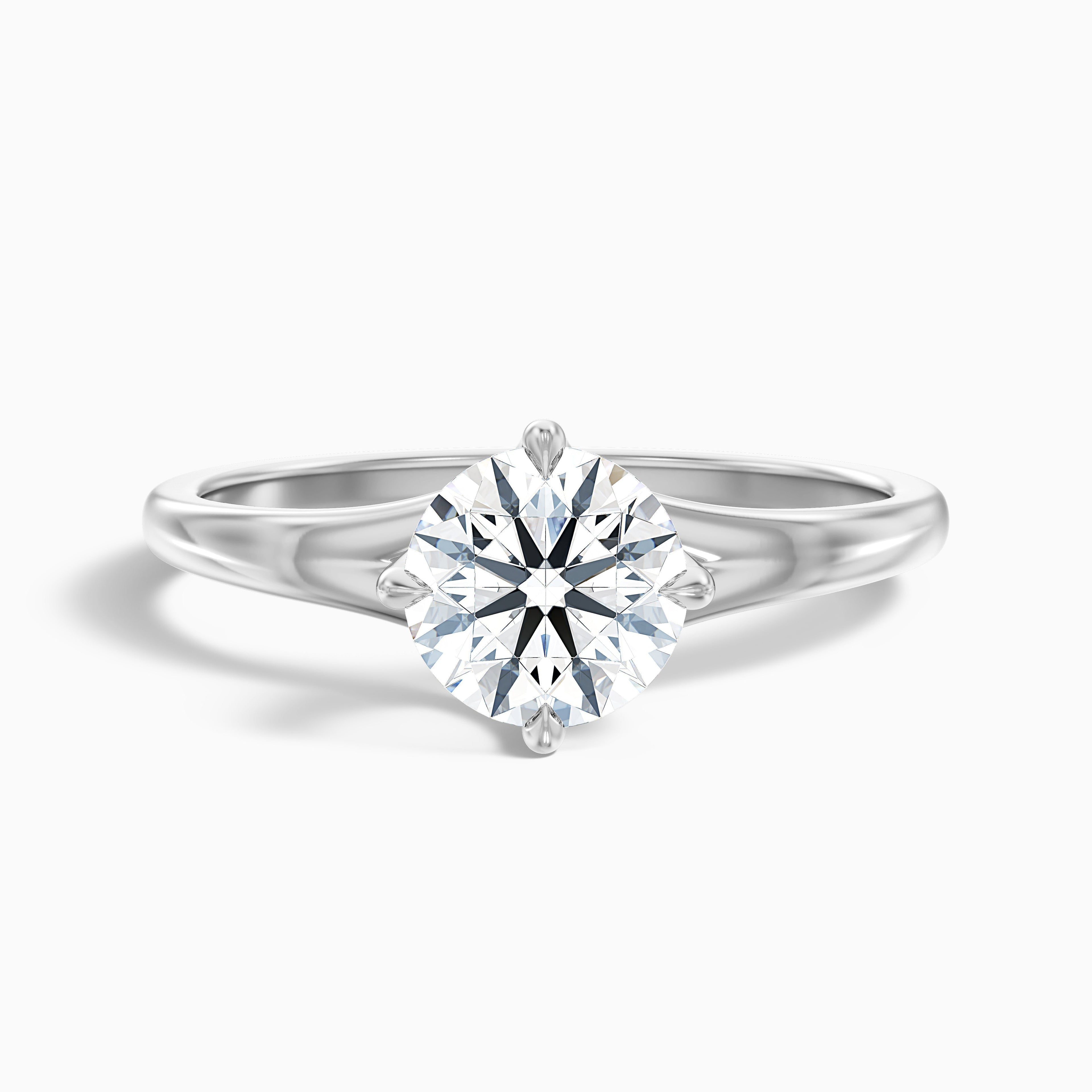 Nelli 2 Carat Round Cut Solitaire Lab Grown Diamond Ring in 10k Yellow Gold DestGlow