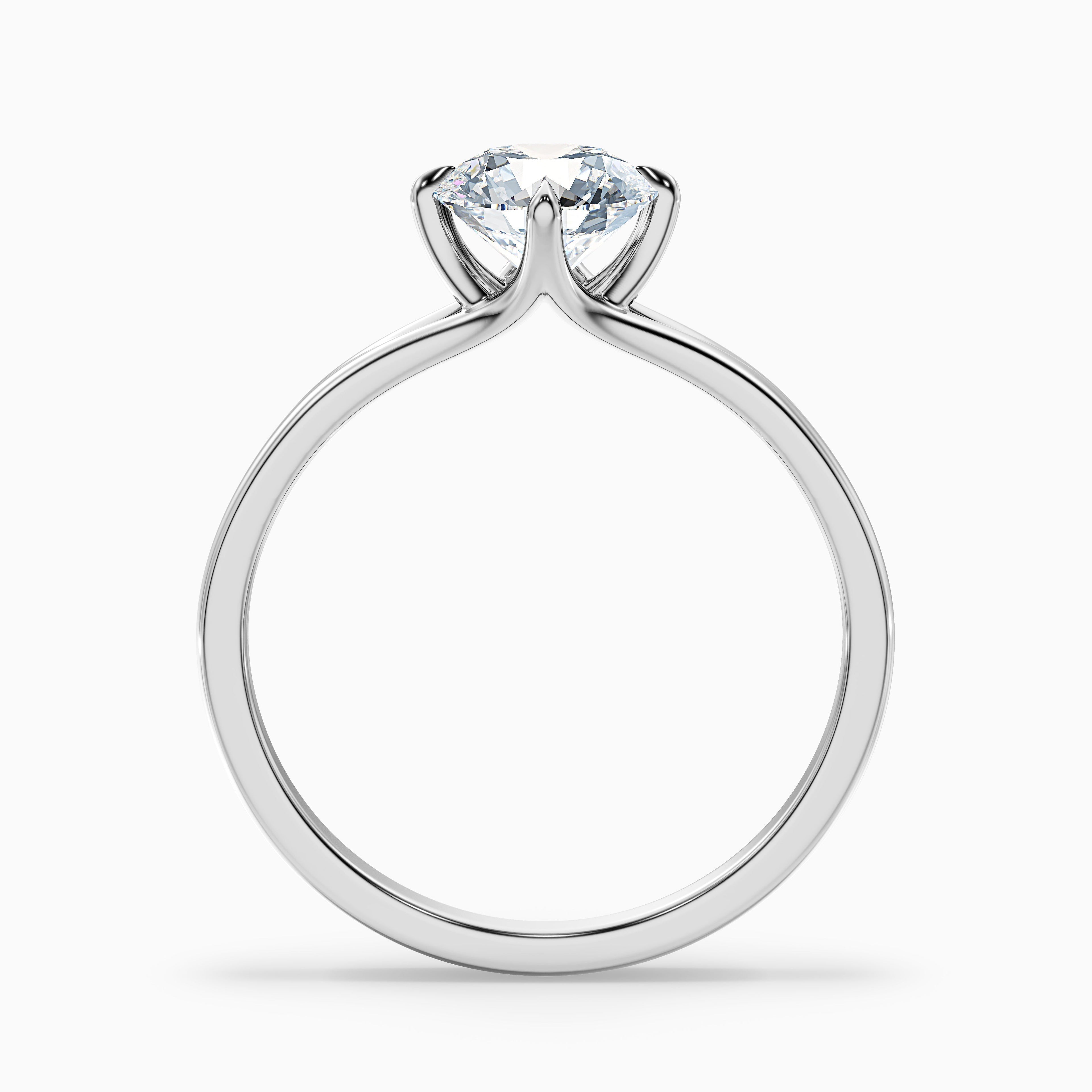 Nelli 2 Carat Round Cut Solitaire Lab Grown Diamond Ring in 10k Rose Gold