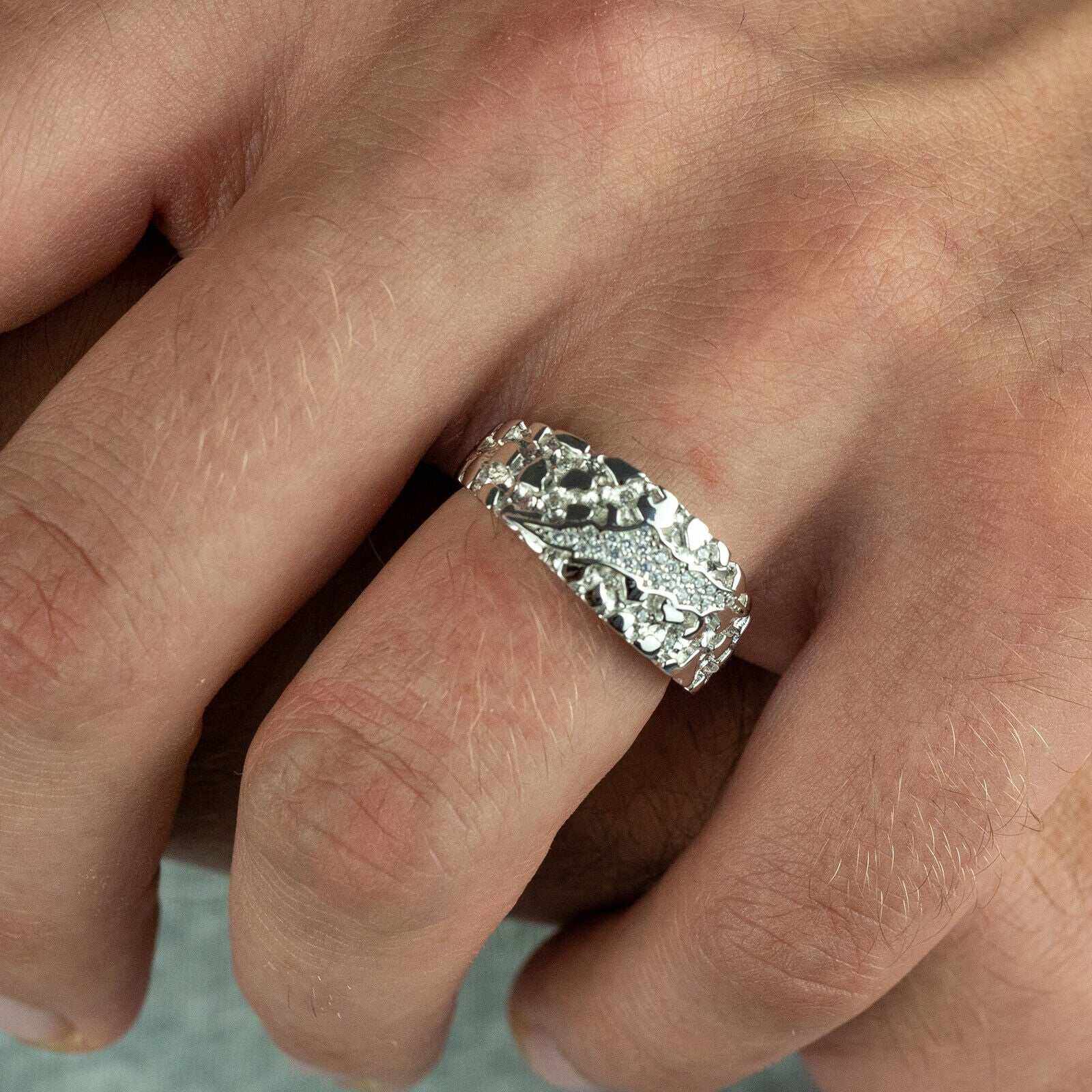 Nugget Claw Mark Ring in Solid 925 Sterling Silver