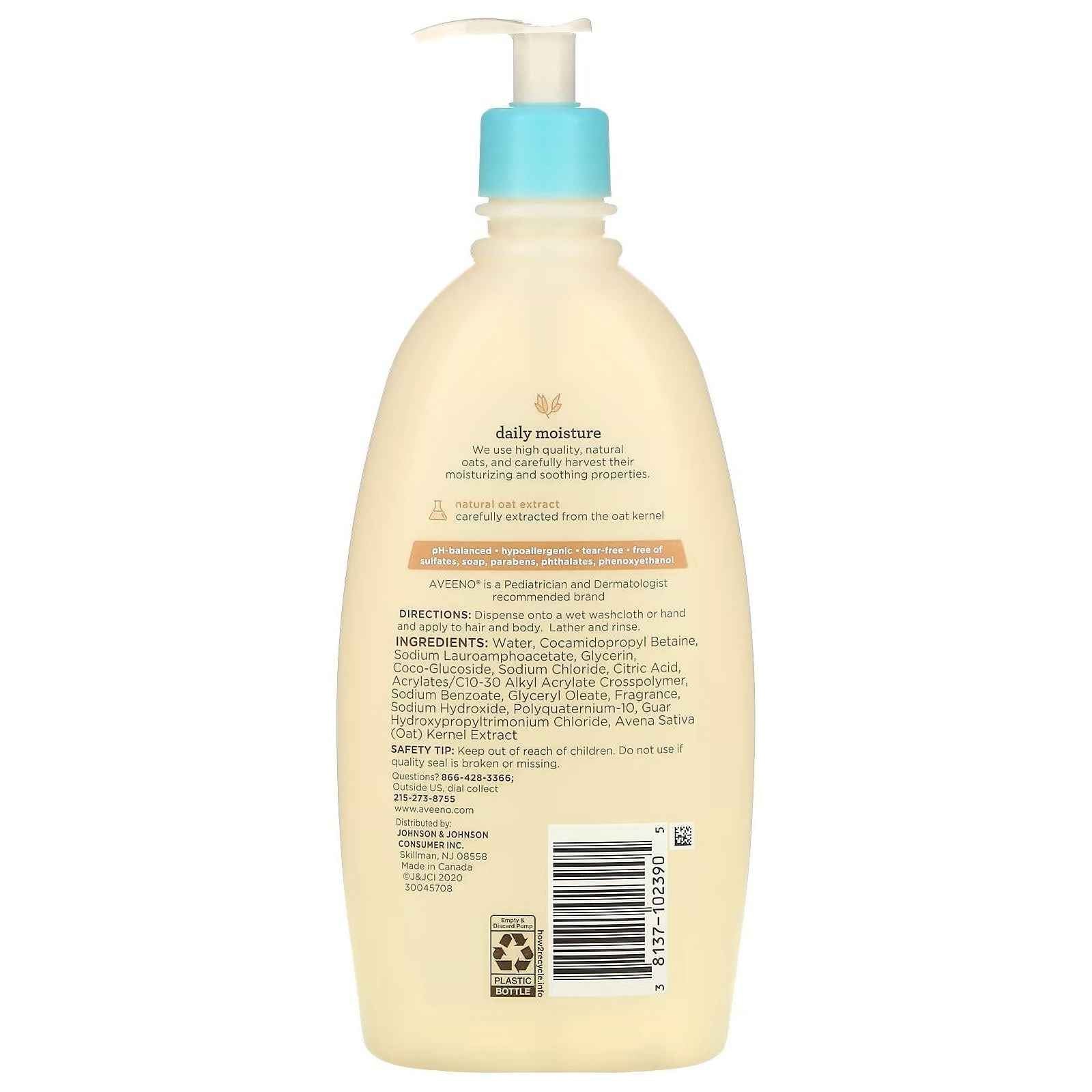 Aveeno Baby Daily Moisture Body Wash & Shampoo Oat Extract 8 Fl. Oz