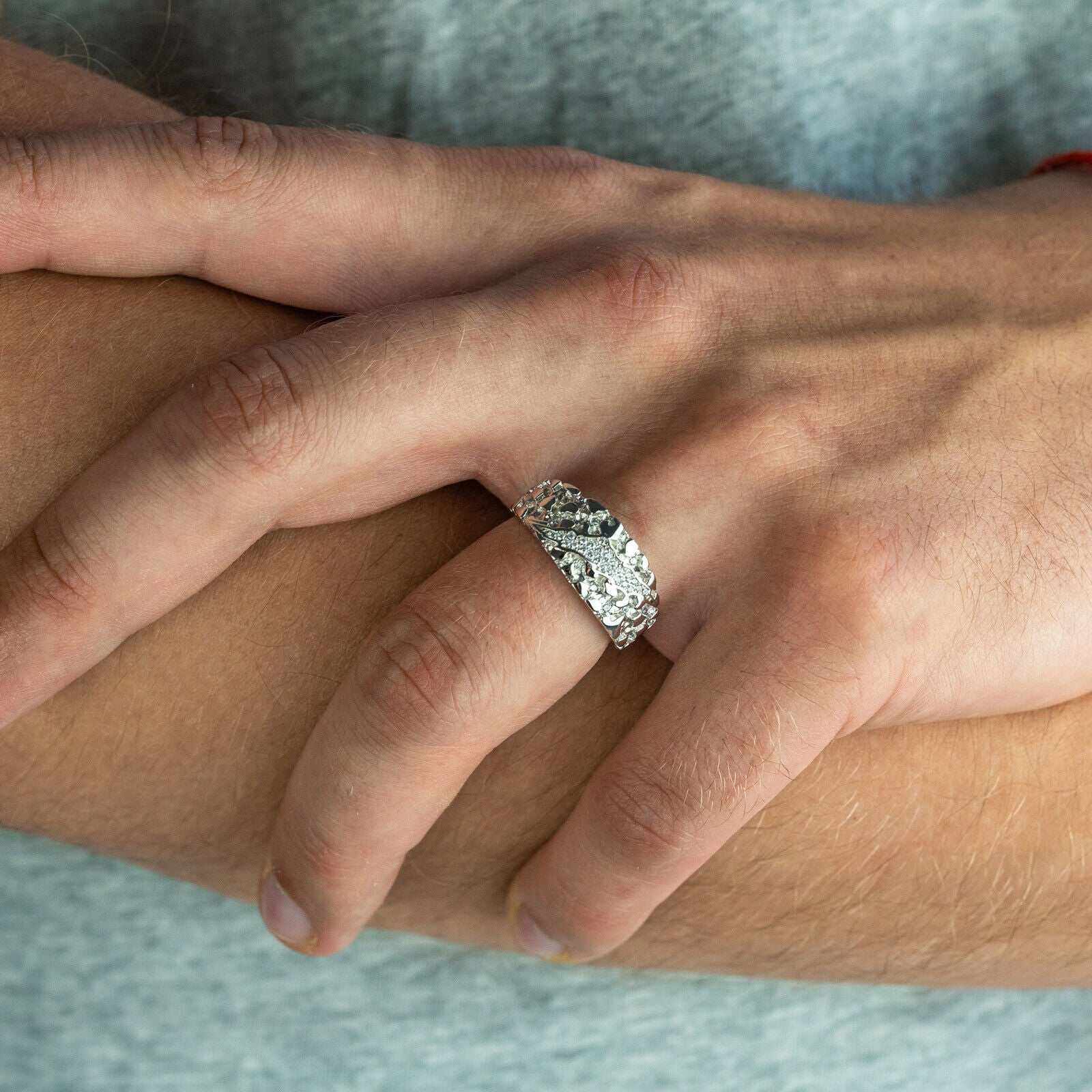 Nugget Claw Mark Ring in Solid 925 Sterling Silver