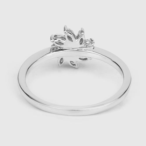 0.18 Carat Genuine White Diamond 14K White Gold Ring (E-F-G Color, SI Clarity) by Bids.com