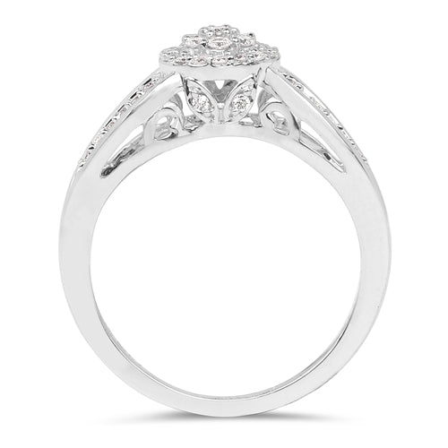 0.25 Carat Genuine White Diamond 14K White Gold Ring (E-F Color, SI Clarity) by Bids.com