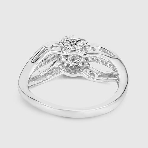 0.25 Carat Genuine White Diamond 14K White Gold Ring (E-F Color, SI Clarity) by Bids.com