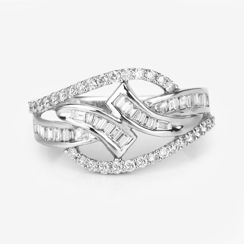 0.72 Carat Genuine White Diamond 14K White Gold Ring (E-F-G Color, VS-SI Clarity) by Bids.com