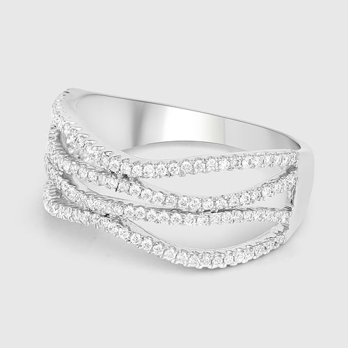 0.46 Carat Genuine White Diamond 14K White Gold Ring (F-G Color, SI Clarity) by Bids.com