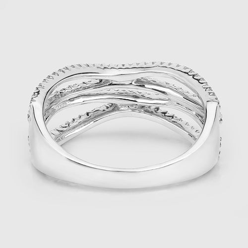 0.46 Carat Genuine White Diamond 14K White Gold Ring (F-G Color, SI Clarity) by Bids.com
