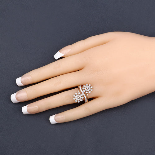 0.56 Carat Genuine White Diamond 14K Yellow Gold Ring (E-F Color, SI1-SI2 Clarity) by Bids.com