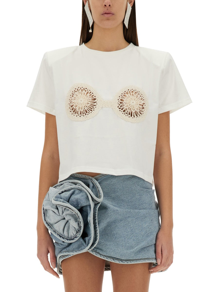 Magda Butrym Women T-Shirt With Crochet Bra by Luosophy