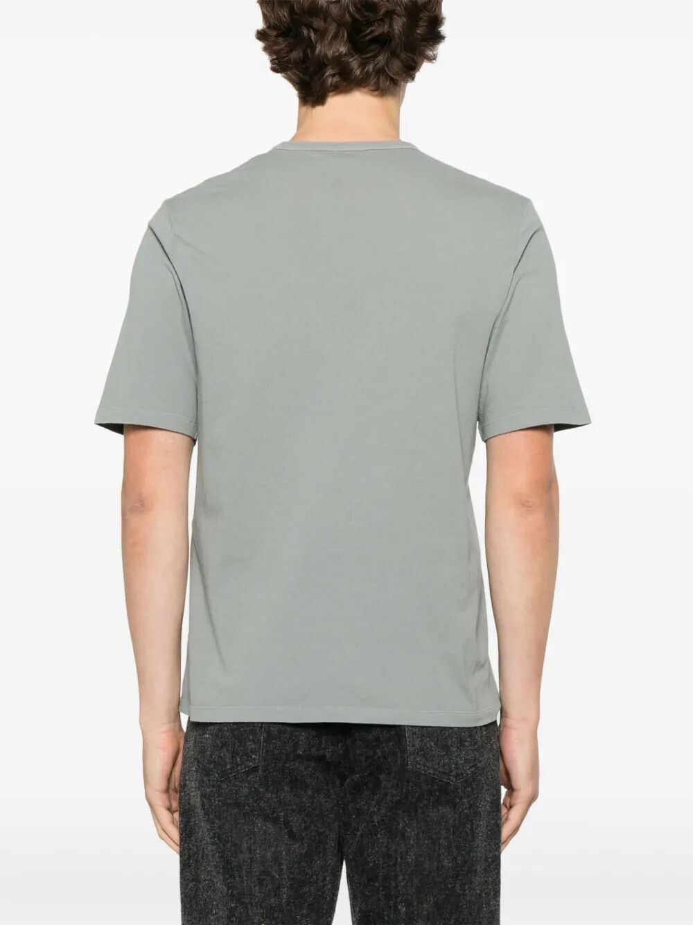 Saint Laurent Men Tonal Logo Embroidery Cotton T-Shirt by Luosophy