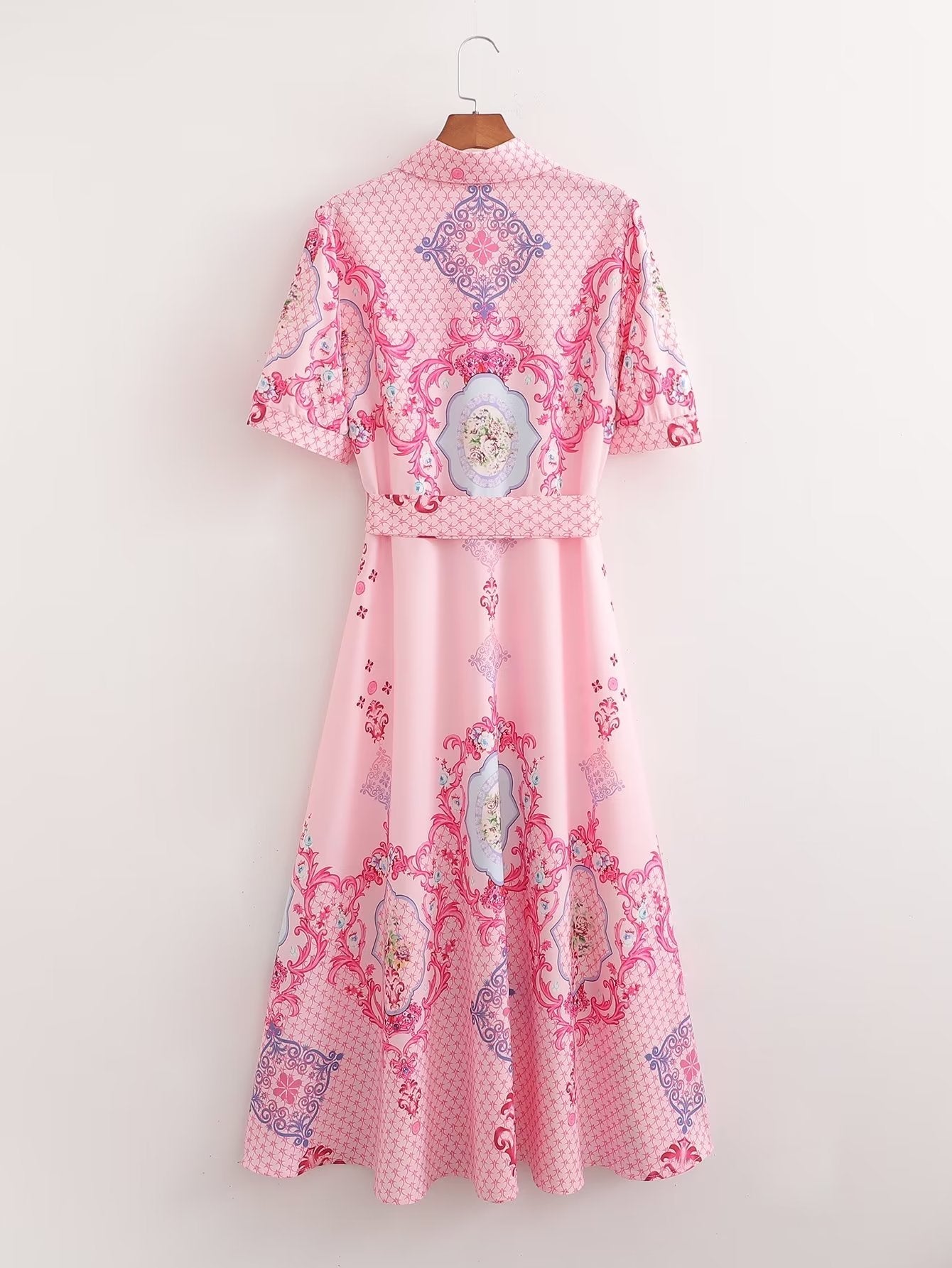 Women Clothing Ra Loose Casual Positioning Printed Shirt Dress Long Dress by Ragazza