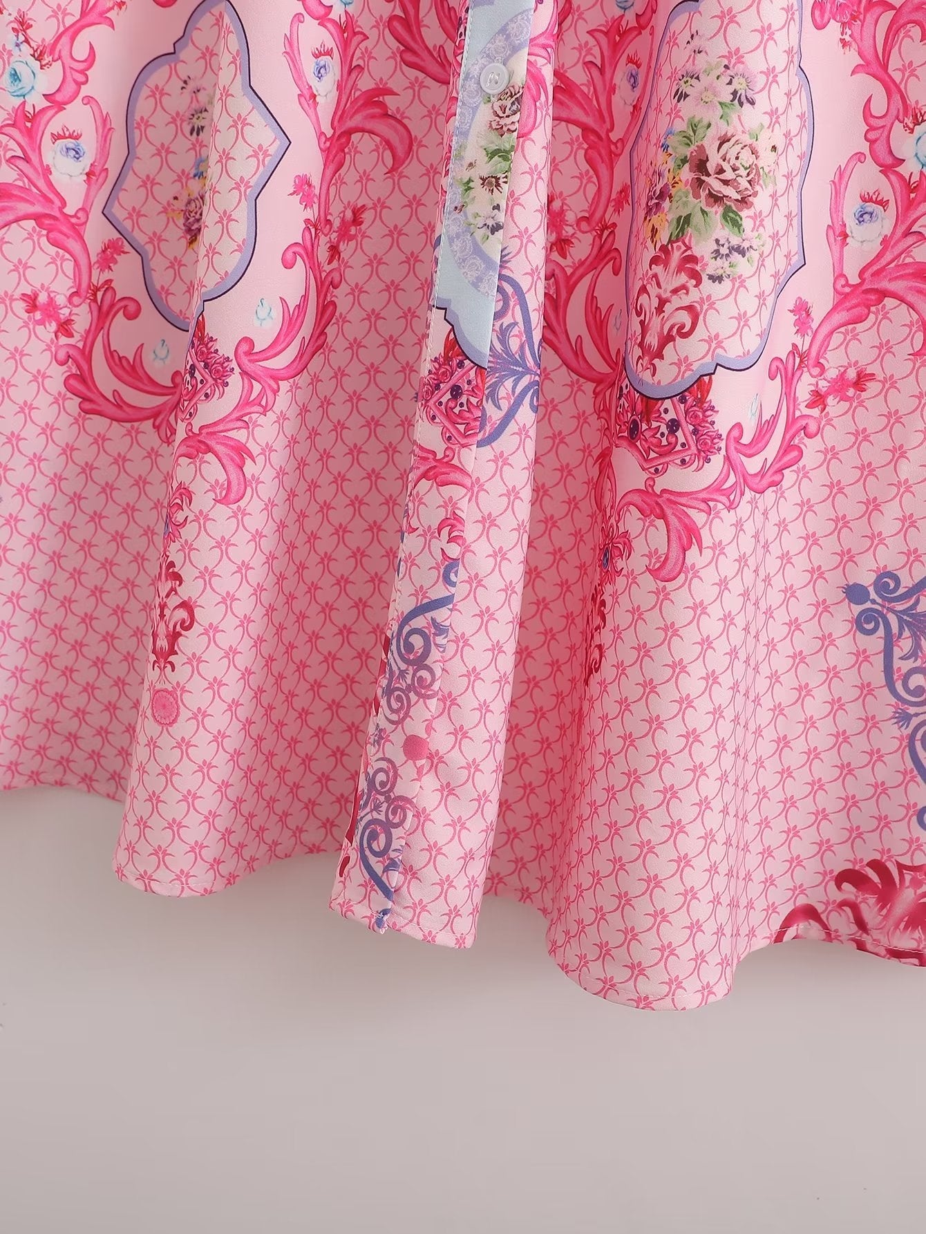 Women Clothing Ra Loose Casual Positioning Printed Shirt Dress Long Dress by Ragazza
