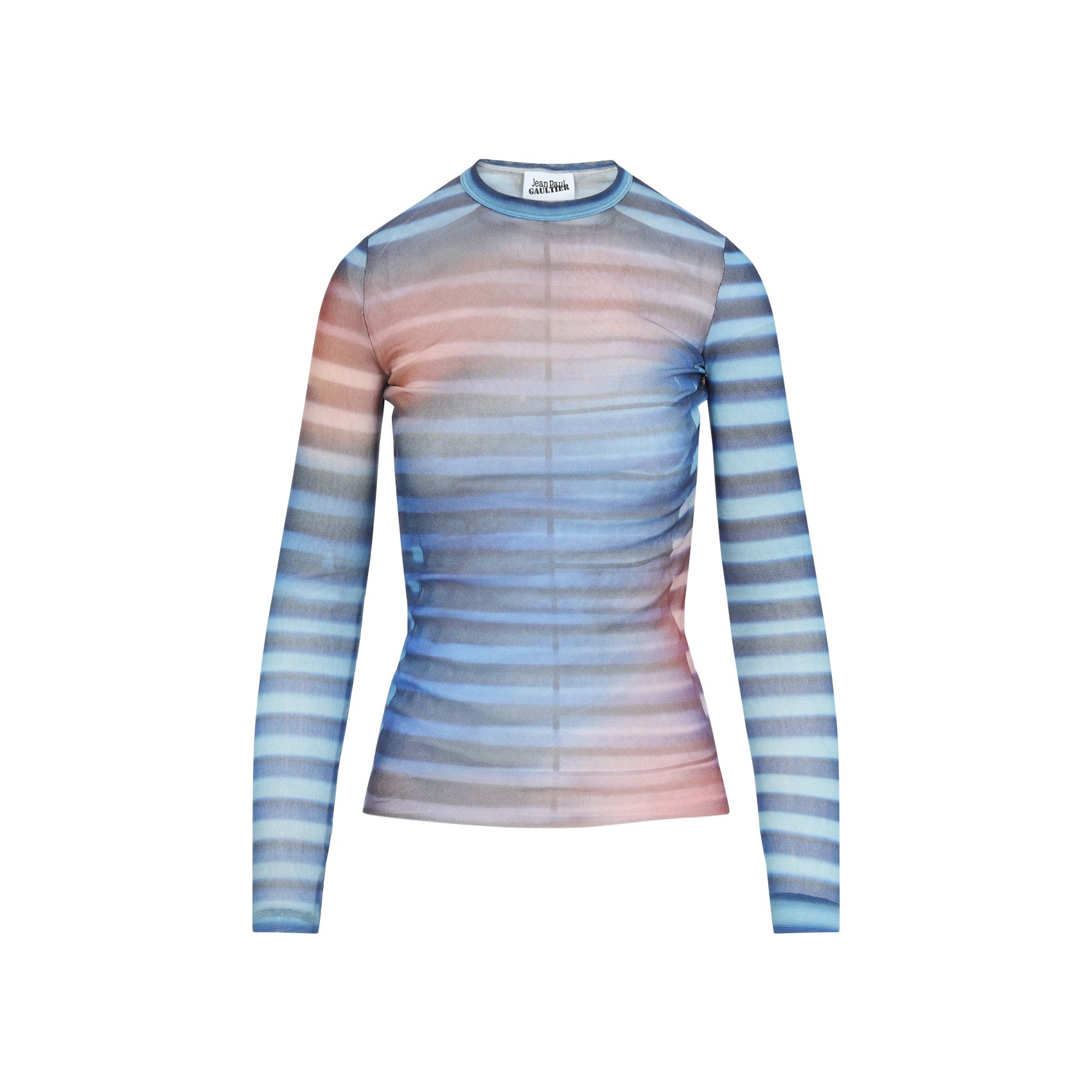Jean Paul Gaultier Mesh Printed "Air" Long Sleeves Top Women DestGlow