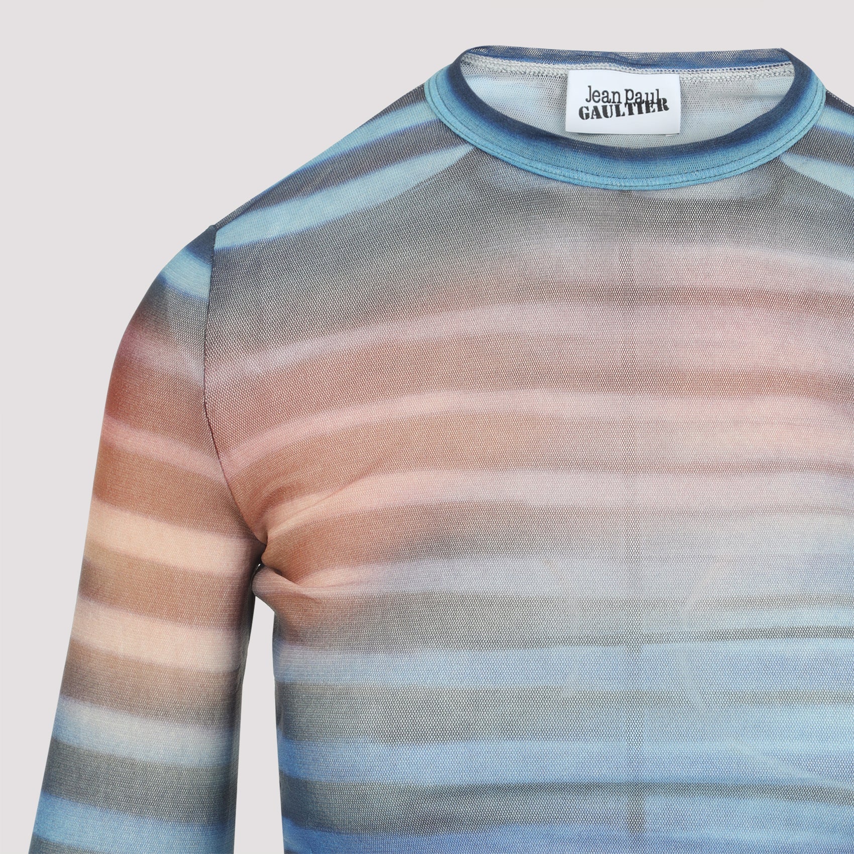 Jean Paul Gaultier Mesh Printed "Air" Long Sleeves Top Women DestGlow
