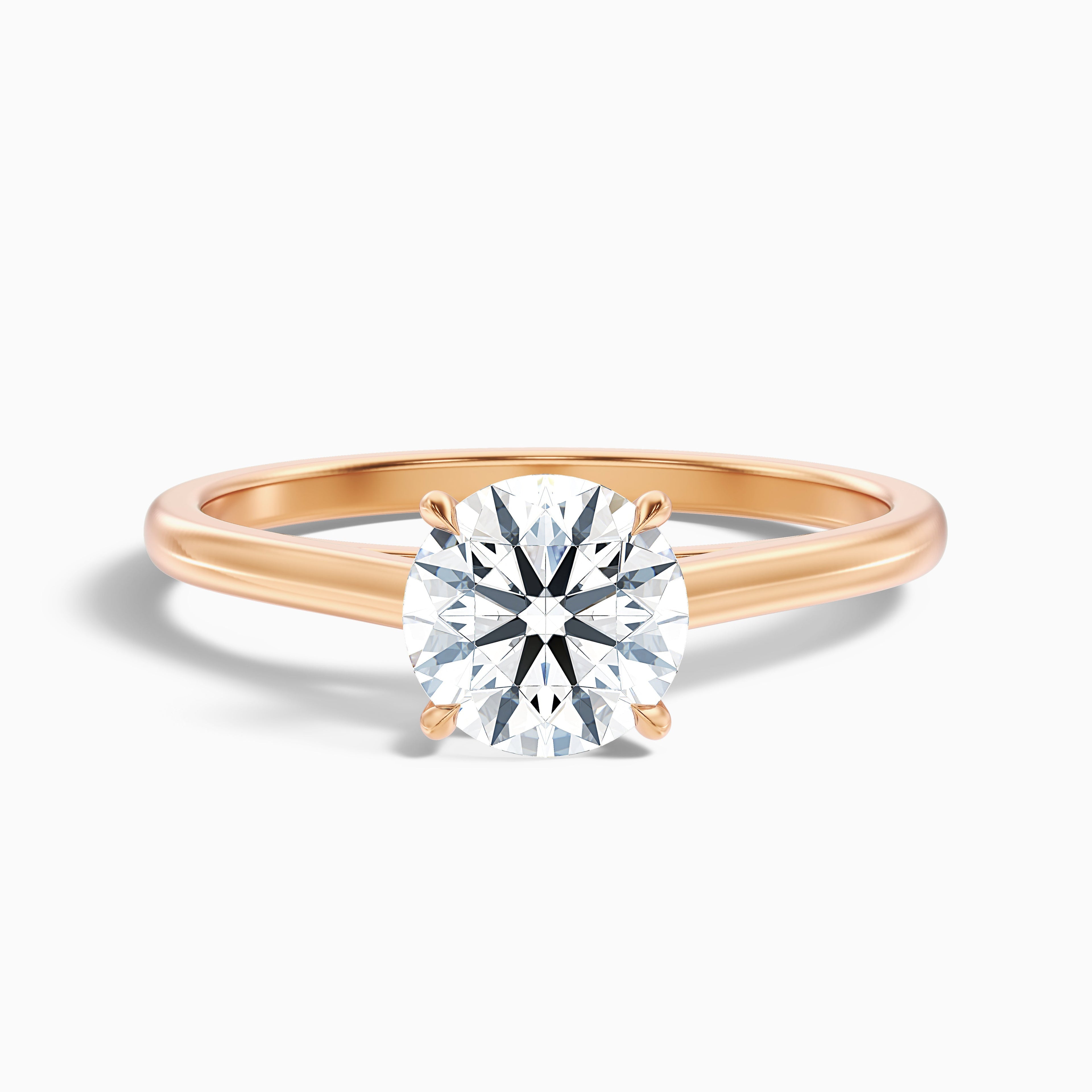 Nia 2.5 Carat Round Cut Solitaire Moissanite Engagement Ring in 10k Yellow Gold